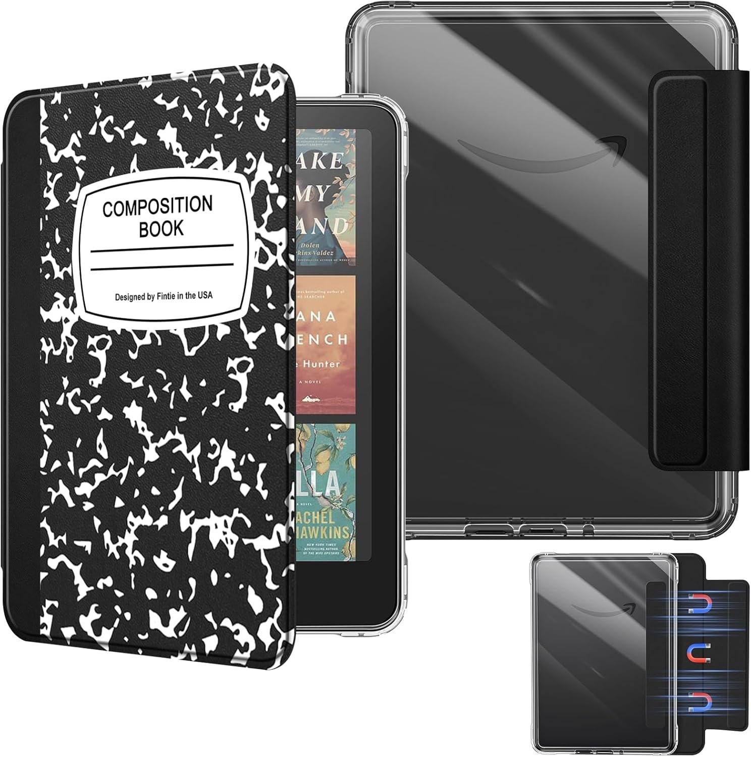 Detachable Magnetic Case for 7" All-New Kindle Paperwhite 12th 2024 Clear Cover