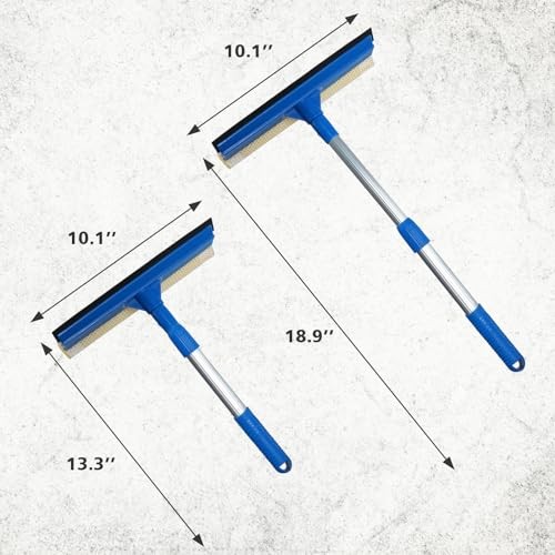 Professional Window Squeegee,2 in 1 Squeegee Window Cleaner with Long
