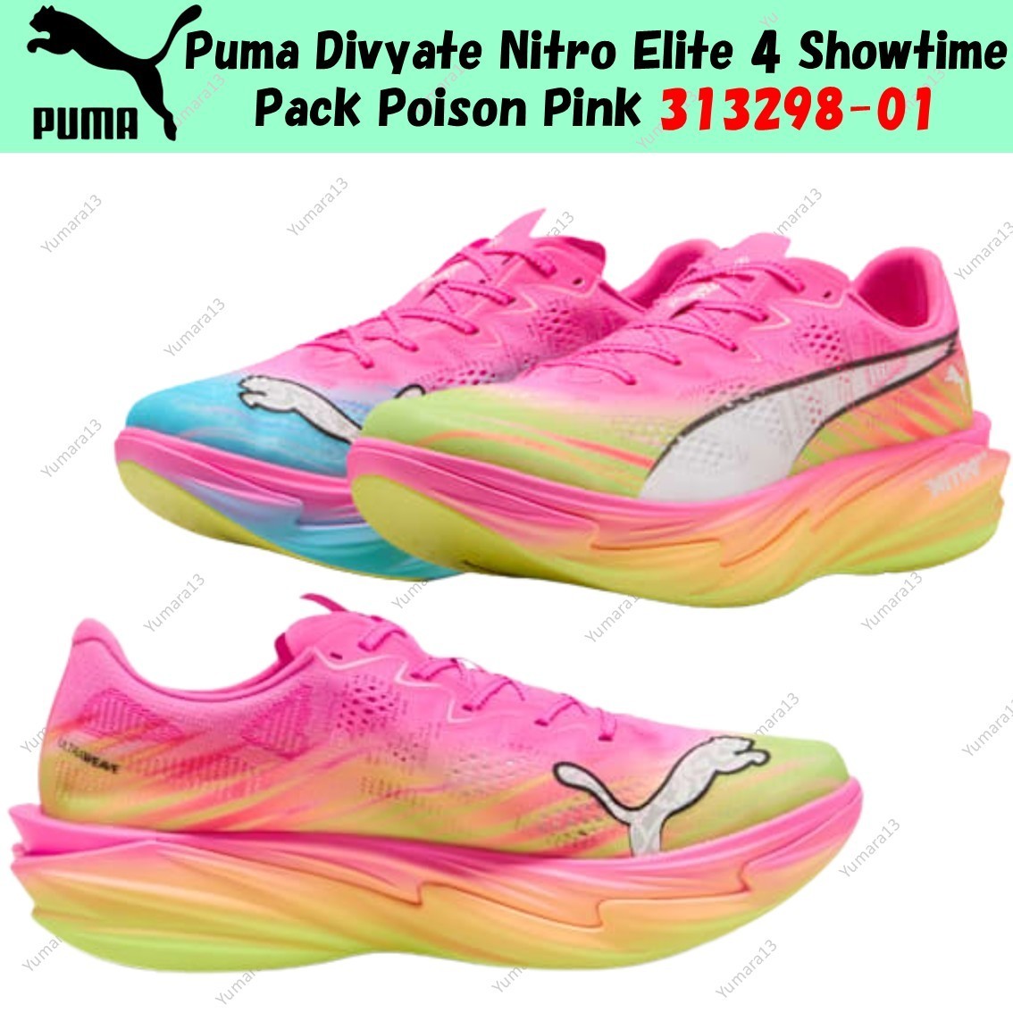 Puma Divyate Nitro Elite 4 Showtime Pack Poison Pink 313298-01 Men's Size