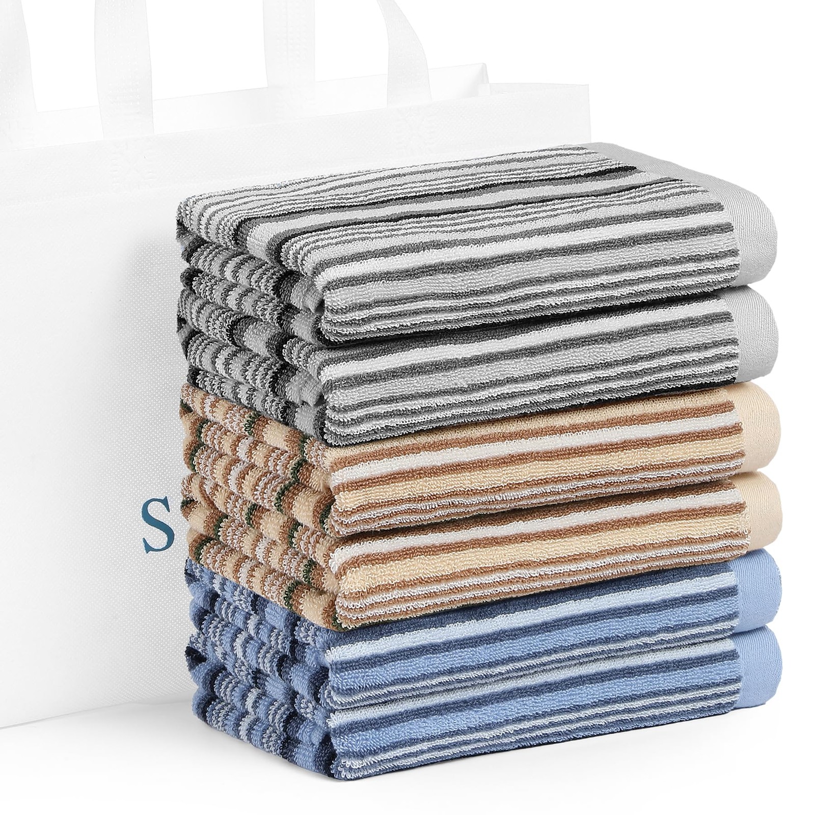 SALAS Kitchen Dish Towels for Drying Dishes, Large 16 x 26 inches, Multicolor