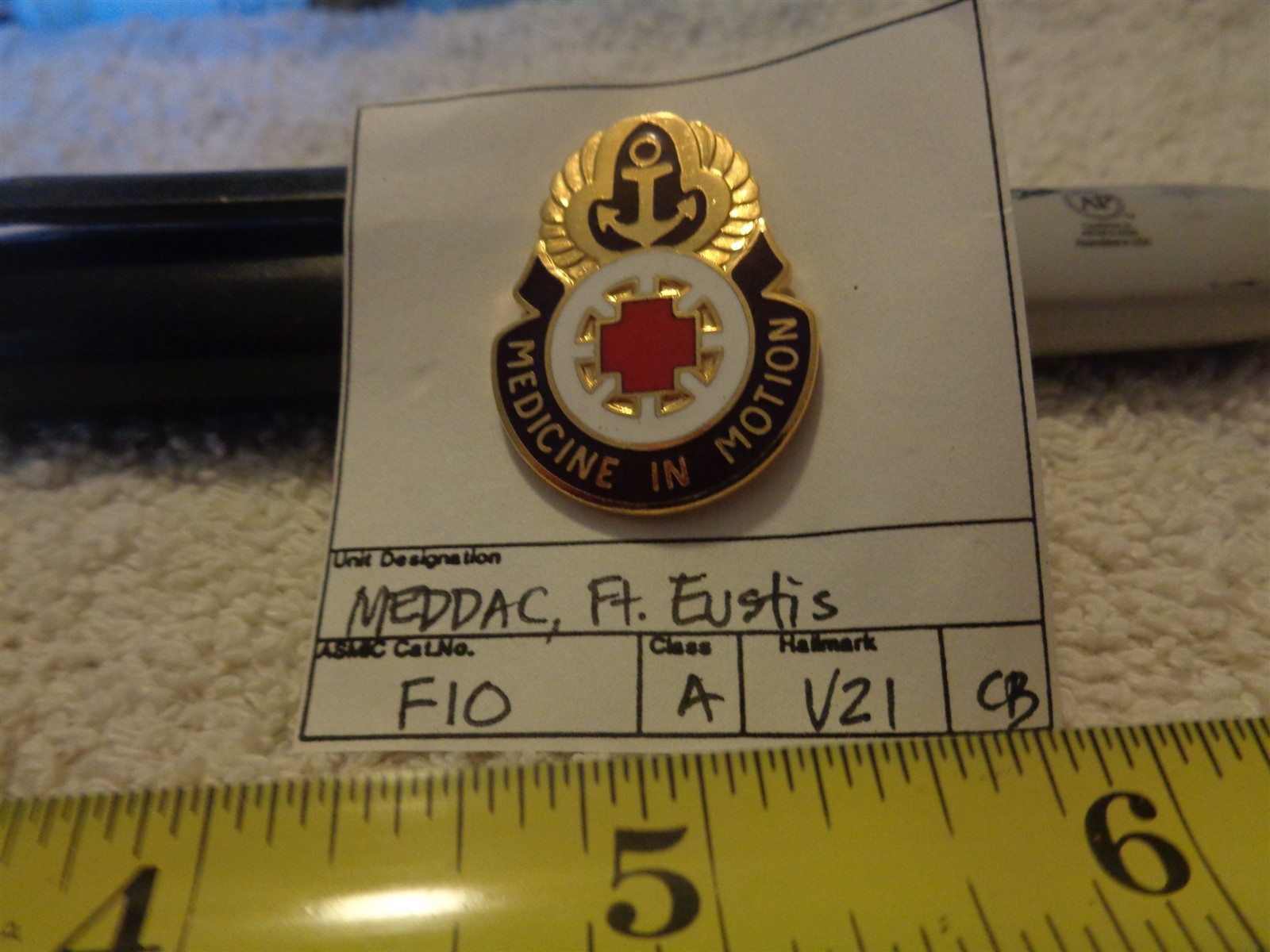 MEDDAC Ft Eustis V21 Unit Crest, DI, DUI (DRAW#98)