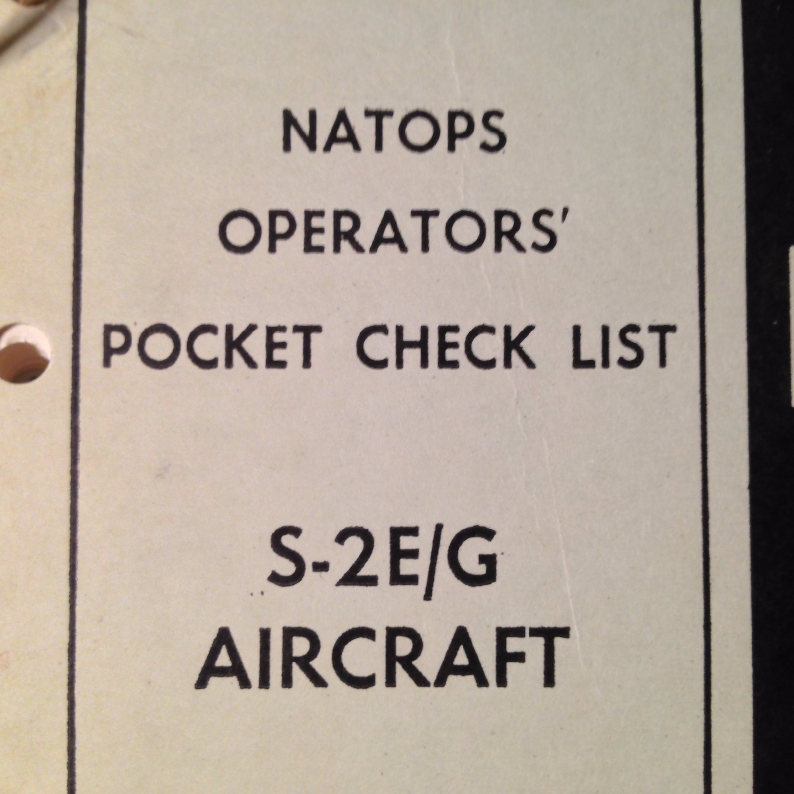 Grumman Tracker S-2E and S-2G Operator's Pocket Checklist