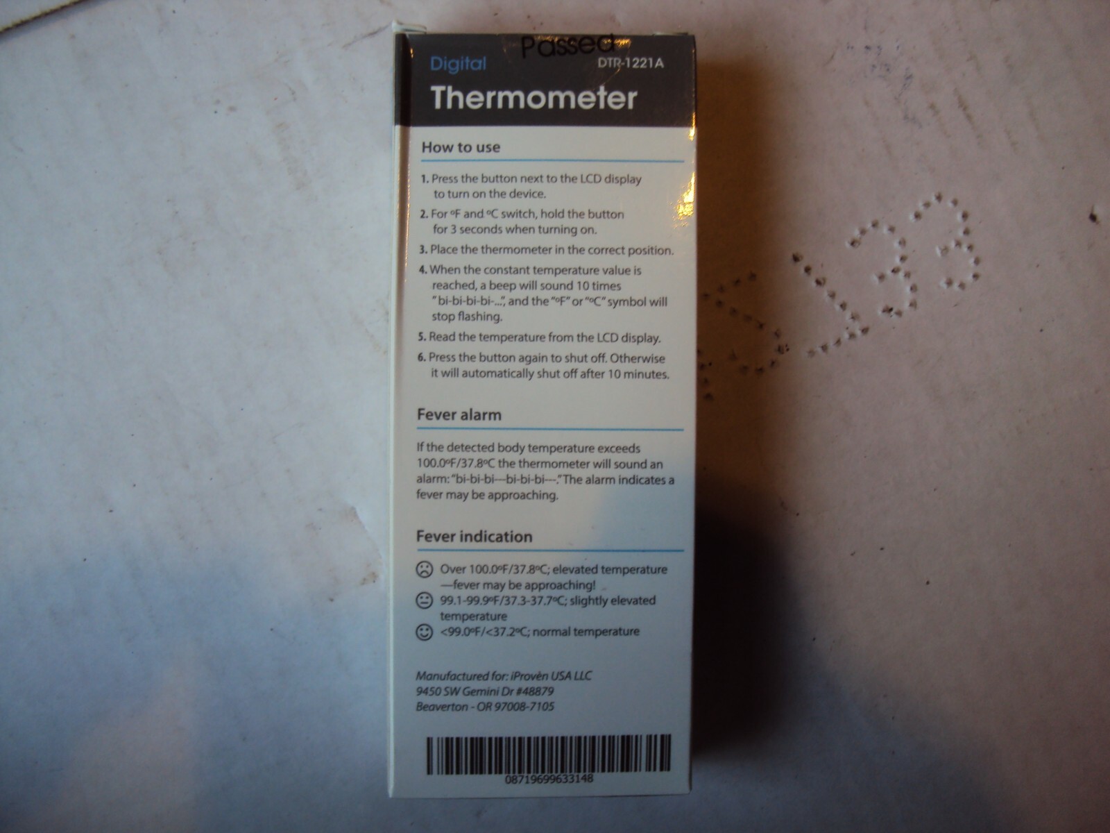 iProven Digital Thermometer DTR-1221A
