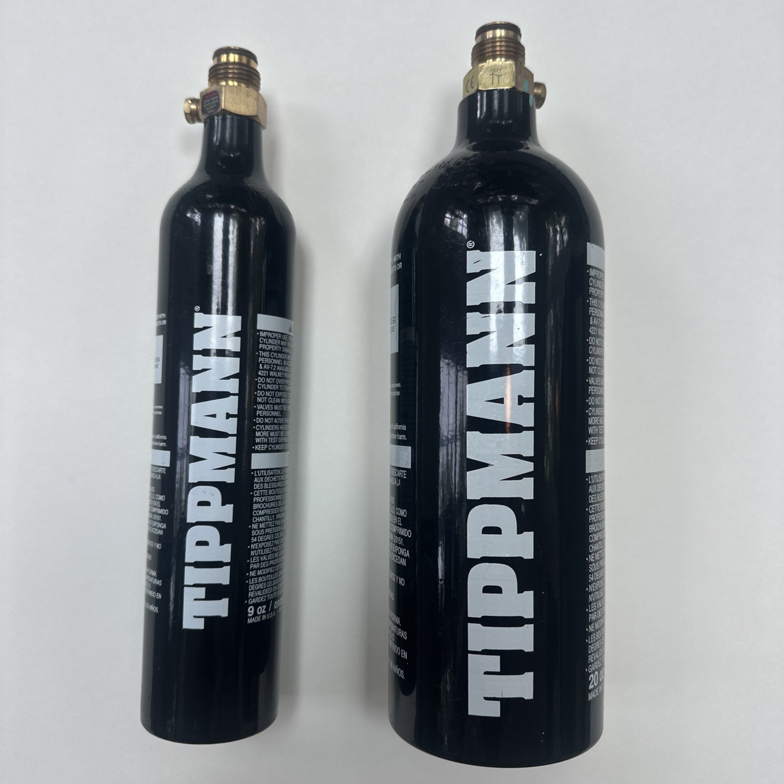 Tippmann 20 Oz and 12 Oz Refillable Aluminum CO2 Paintball Tank Hydrotest need