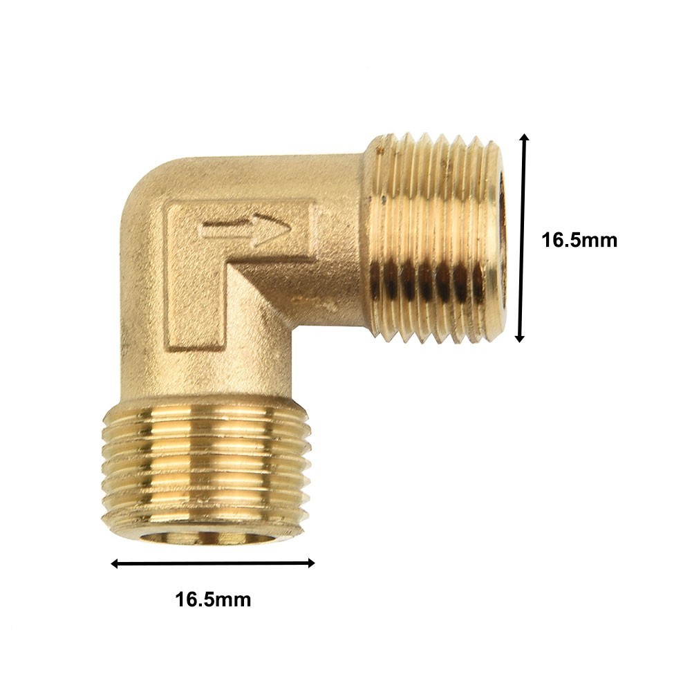 Air Compressor Fittings Brass 16.5mm Male Thread Check Valve Elbow Coupler