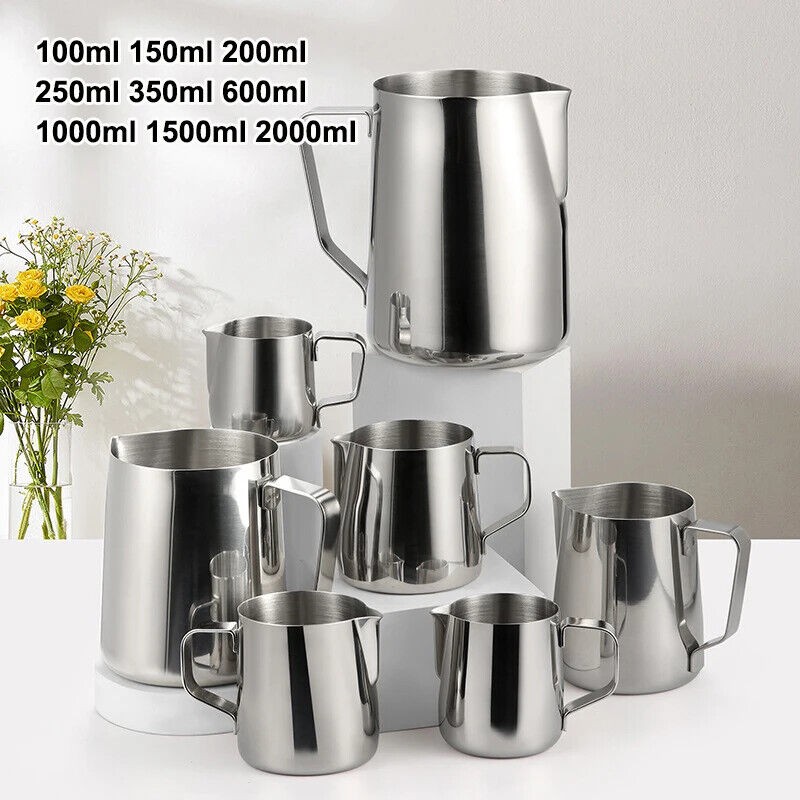 Stainless Steel Milk Frothing Pitcher Coffee Barista Craft Latte Milk Cream Cup