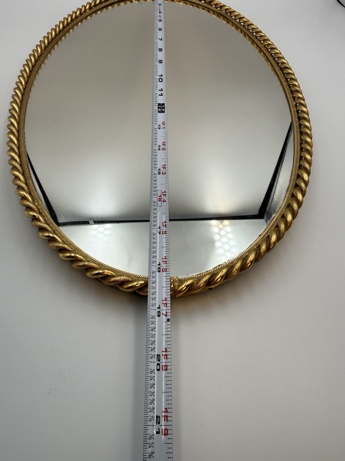 Hollywood Regency Gold Rope Vanity Mirror Tray 18.5x10.5”