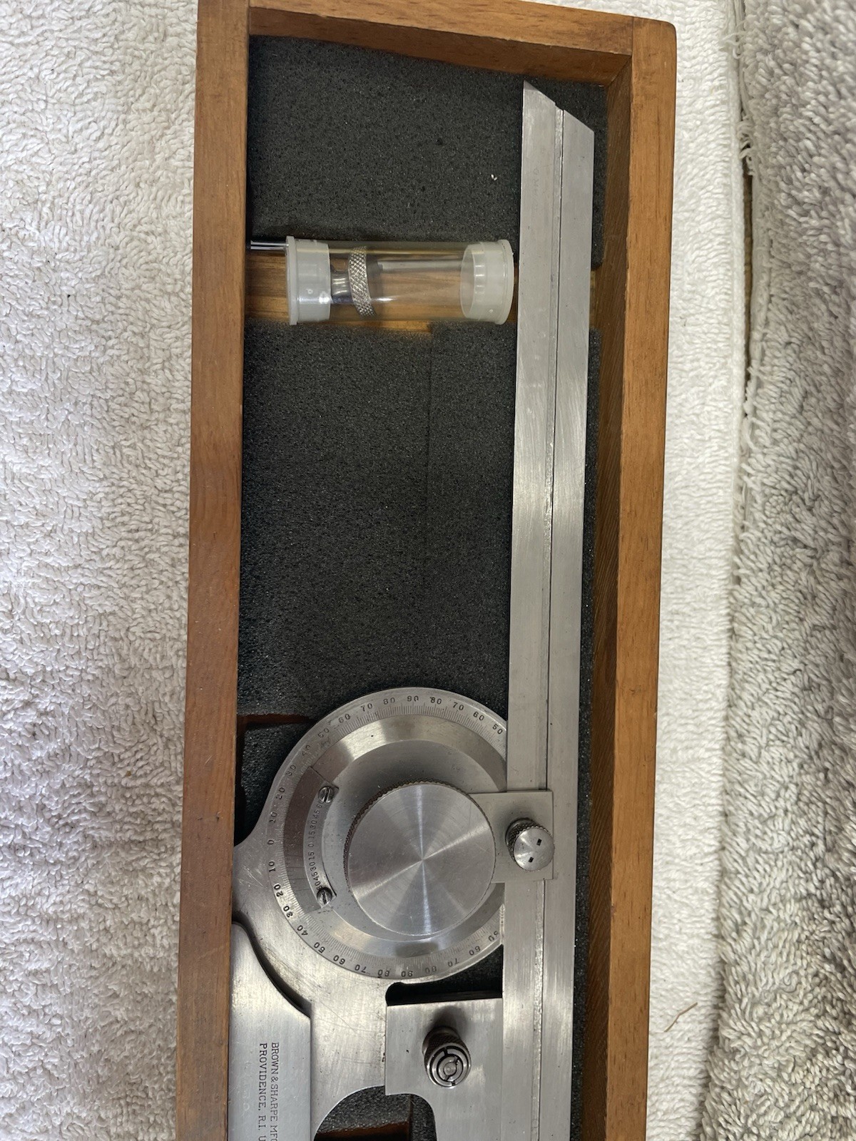 Brown & Sharpe 496 Bevel Protractor 12" Blade Round Head 0-360° Range