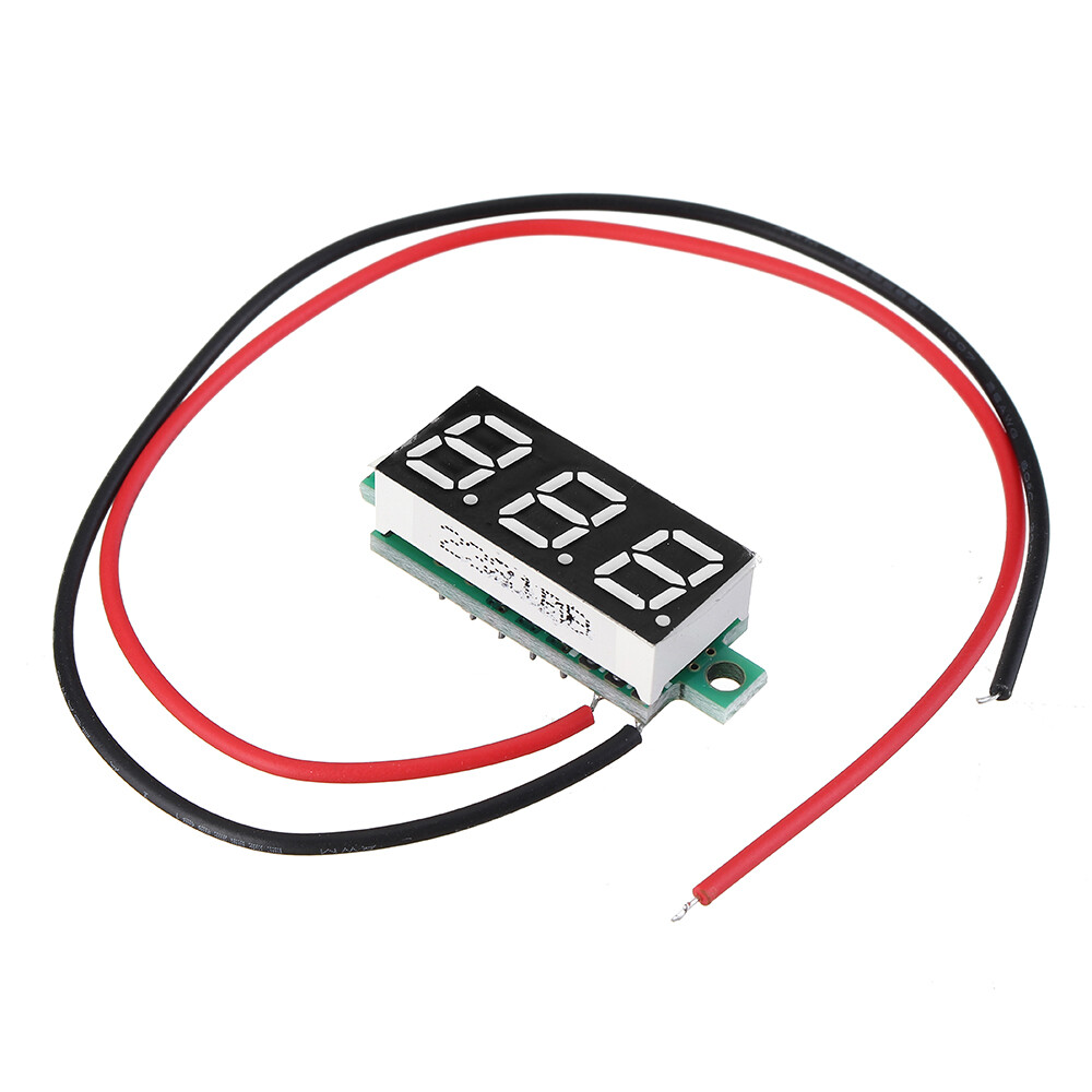 0.28 Inch Two-wire 2.5-30V Digital Green Display DC Voltmeter Adjustable Voltage