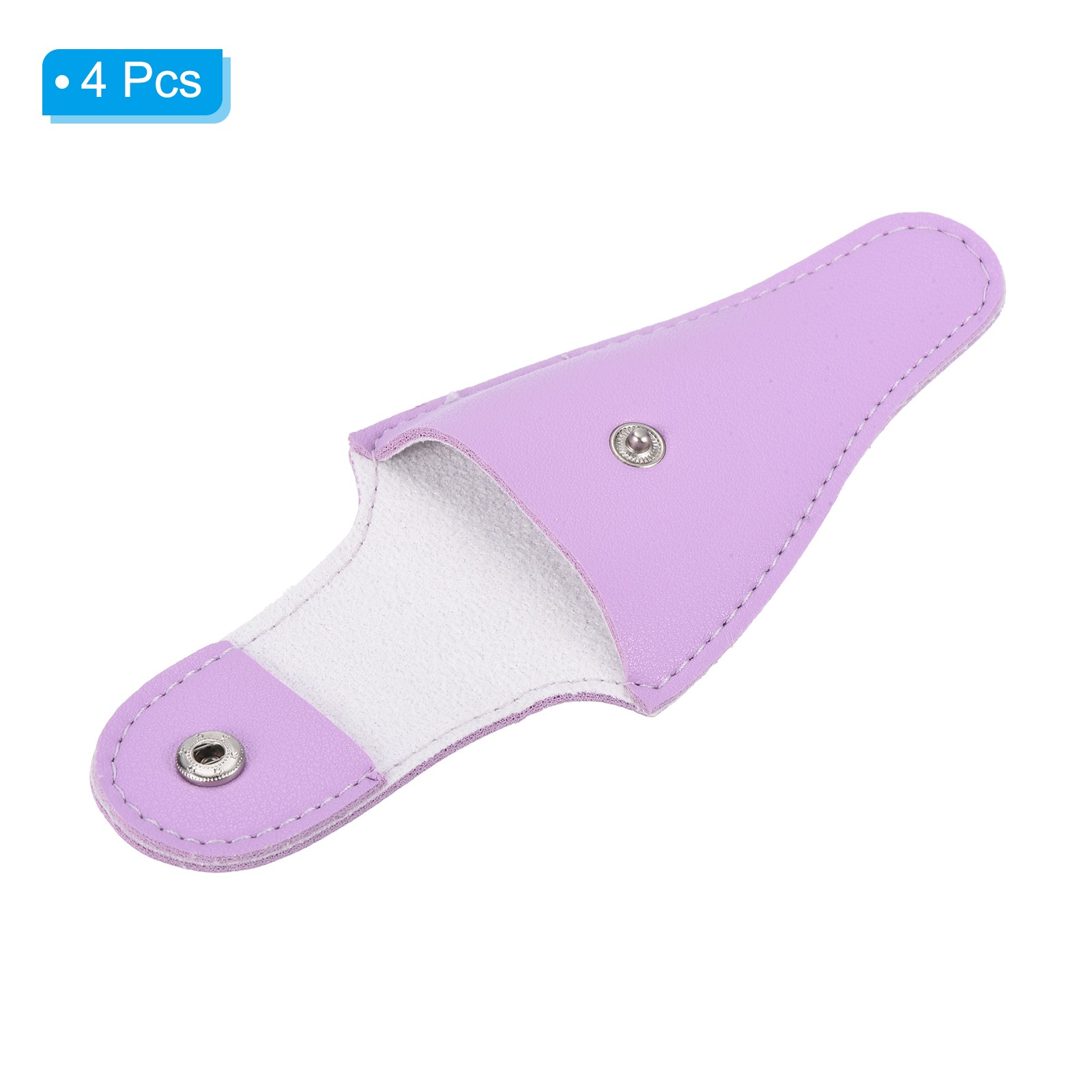 4Pcs 4.5"x2.6" PU Leather Embroidery Scissors Sheath Protective Cover, Purple