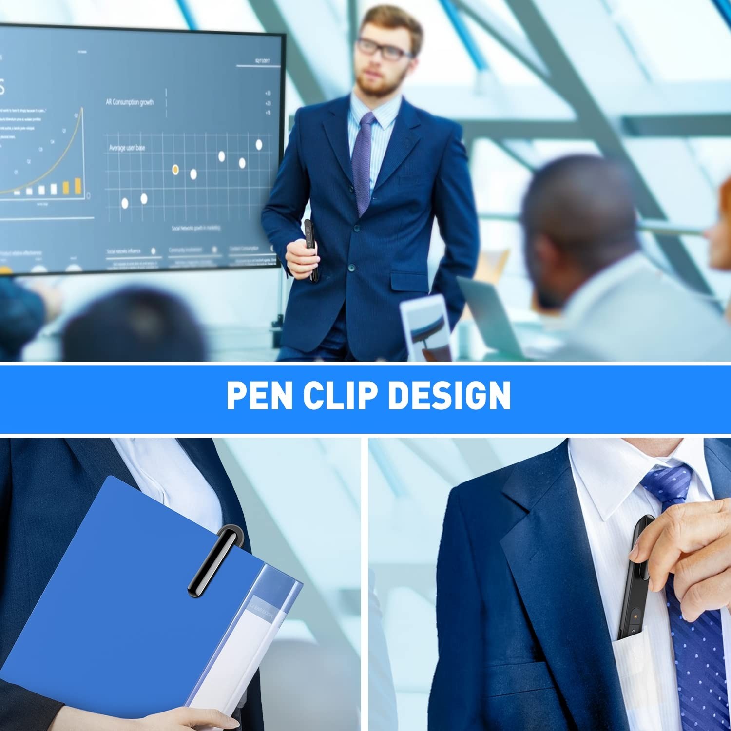 USB C Presenter, PowerPoint Remote Control via USB A & USB C Receiver, Present...
