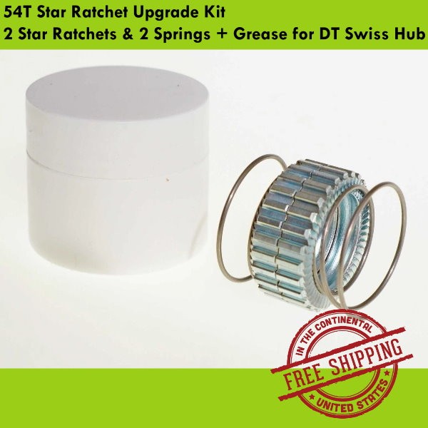 54T Star Ratchet Upgrade Kit 2 Star Ratchets & 2 Springs+Grease for DT Swiss Hub
