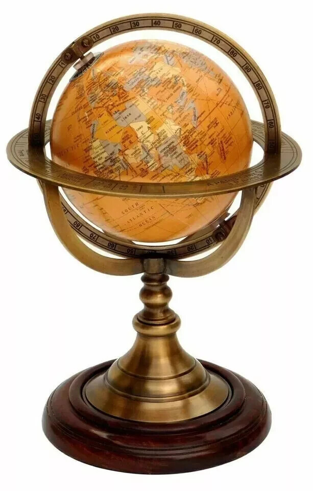 Nautical Brass Armillary Globe ~ Tabletop Marine Sphere Nautical World Globe