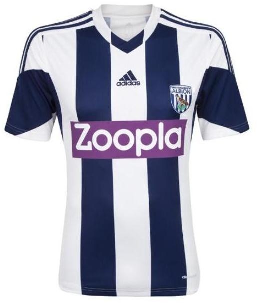 WEST BROMWICH ALBION 2013/14 HOME (L) ADIDAS BLUE WHITE SOCCER FOOTBALL SHIRT