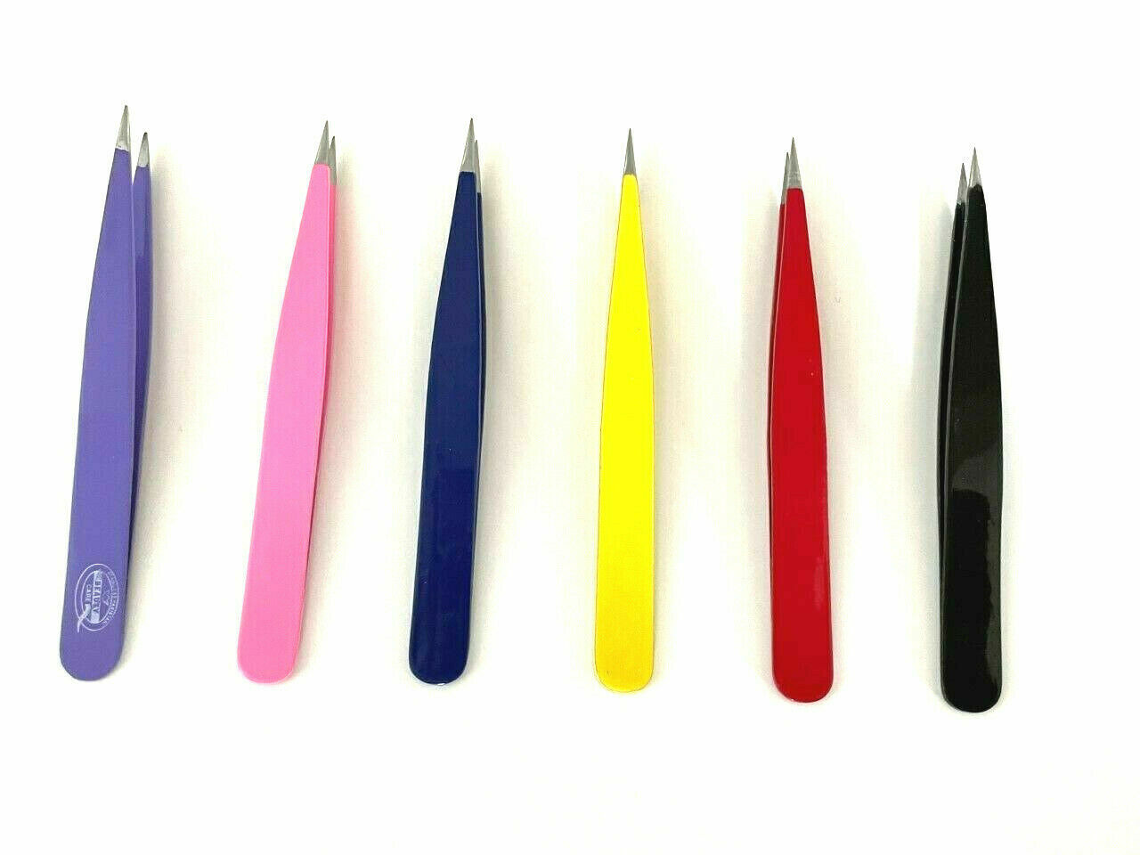 6pcs Professional Eyebrow Tweezers Pointed Tip Multi Purpose Set Kit Stainless