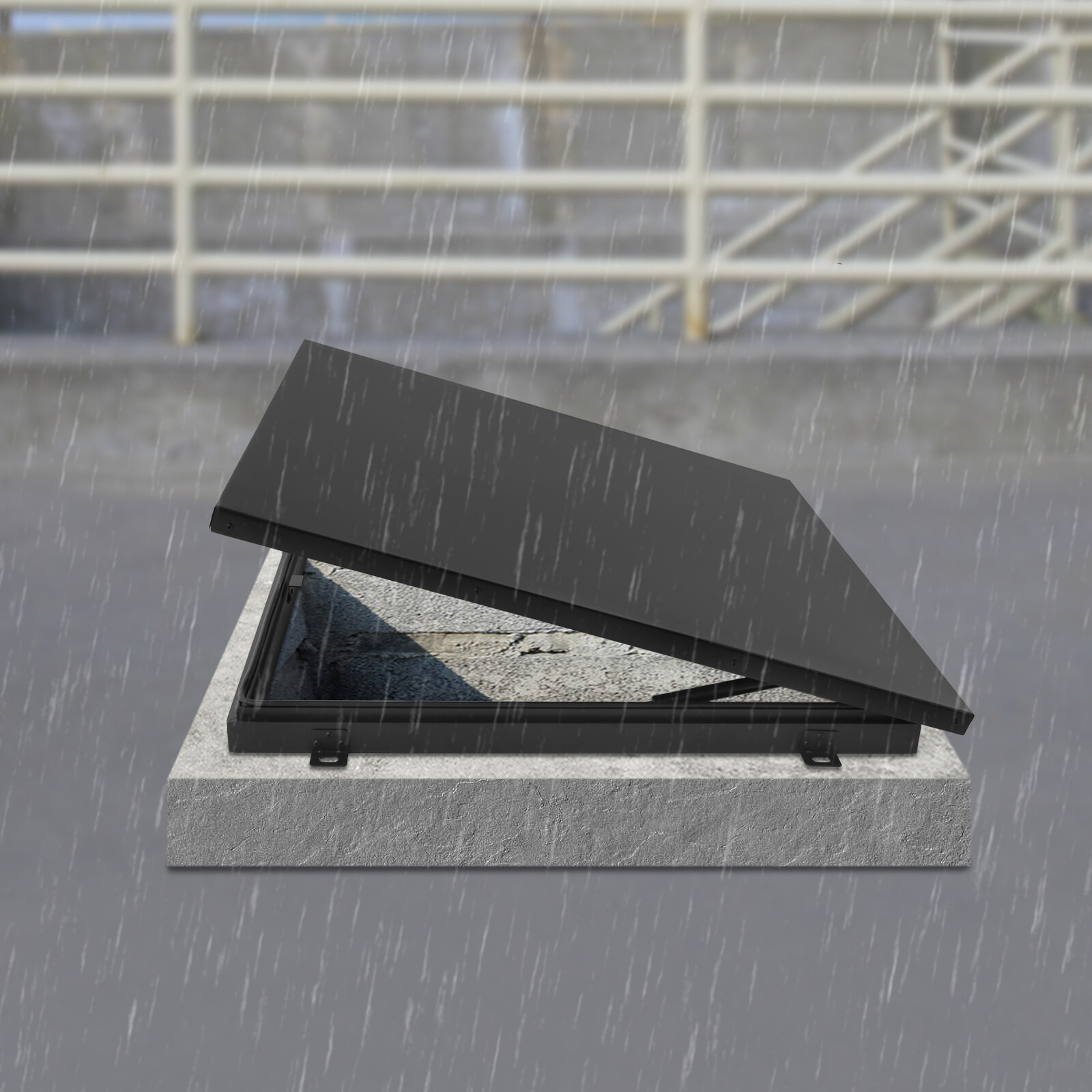 Black Roof Hatch Roof Access Hatch 90° Roof Security Door 27.5" L X 27.5" W
