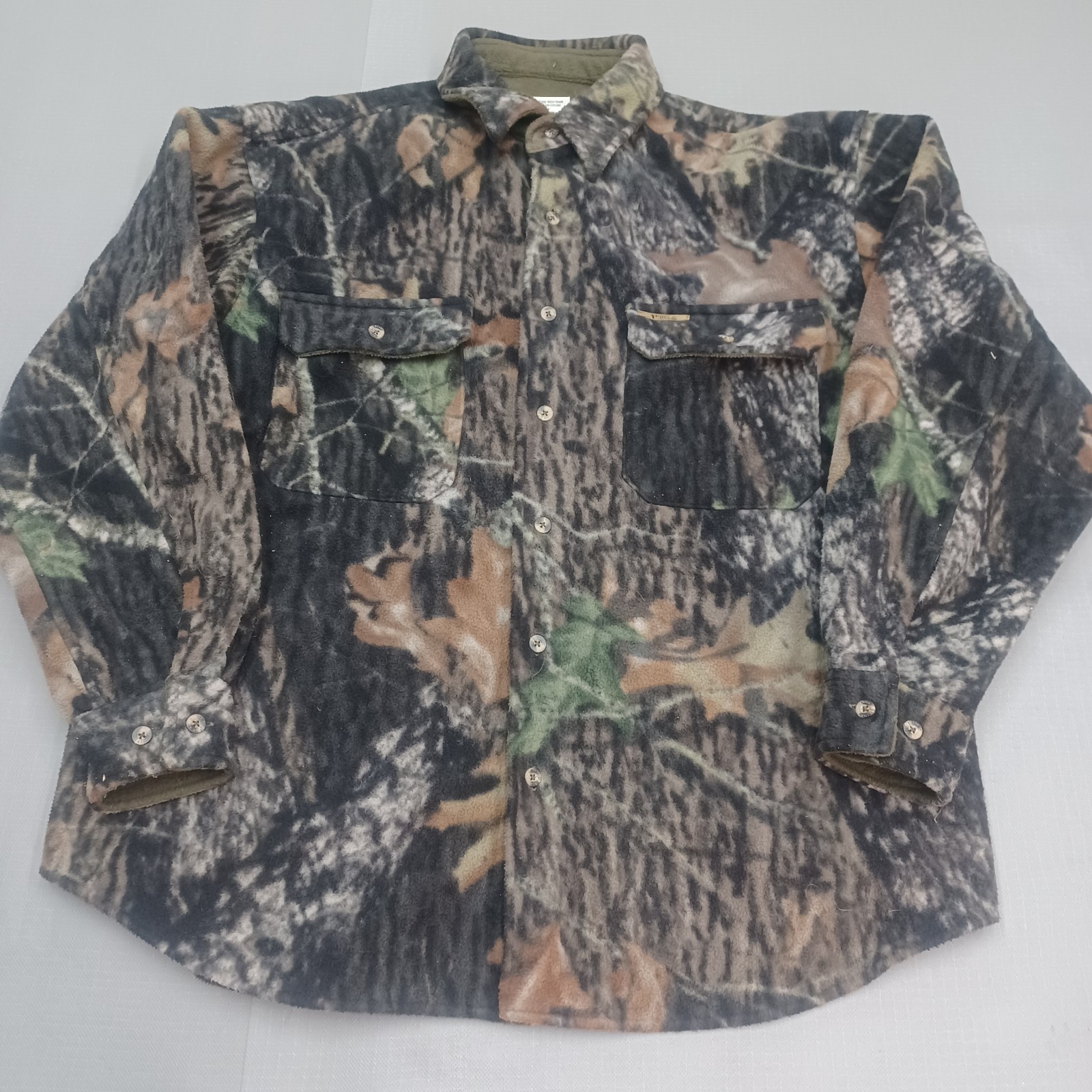 Bear Creek Outfitters Jacket Mens Extra Large Camo Mossy Oak Break up Fleece