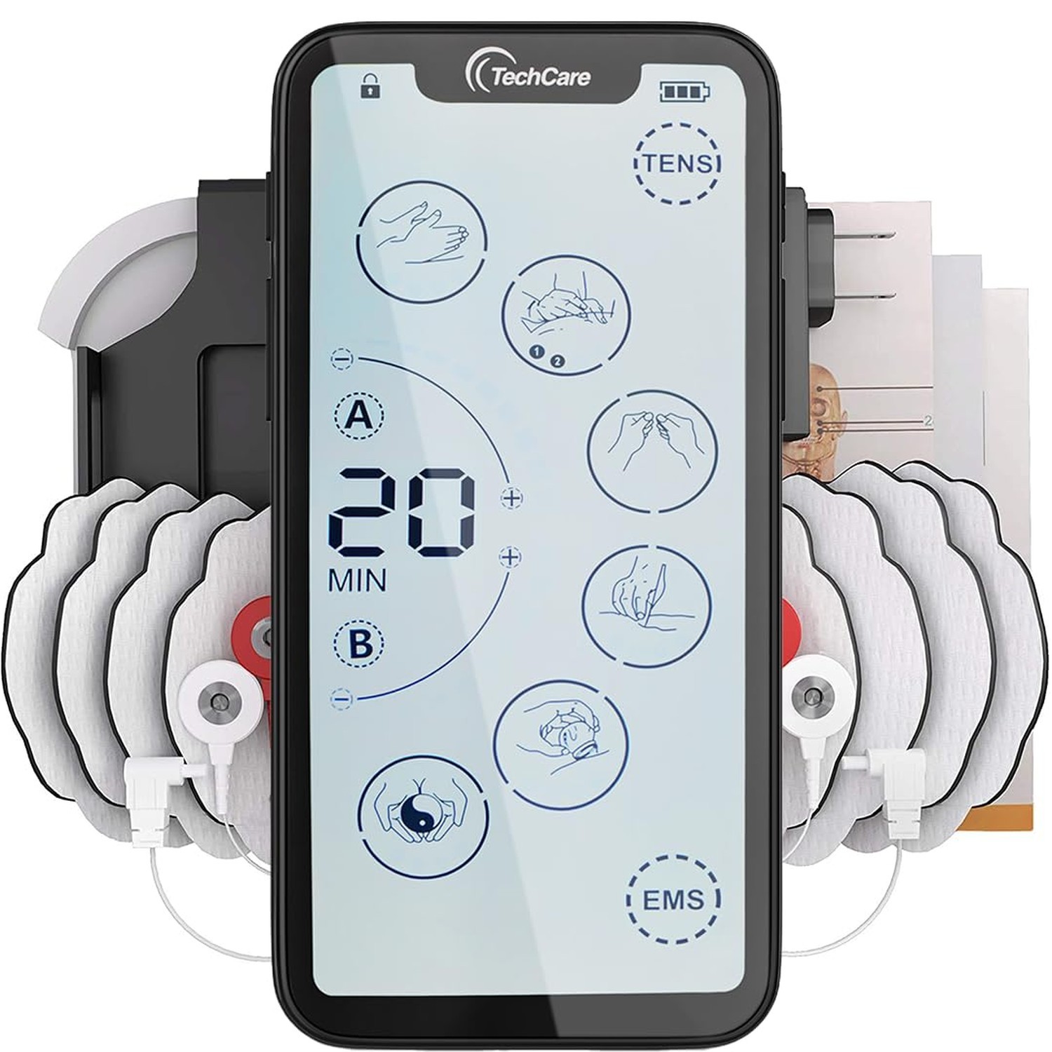TENS Unit Muscle Stimulator – 24 Massage Modes, Touchscreen EMS Dev... Fas