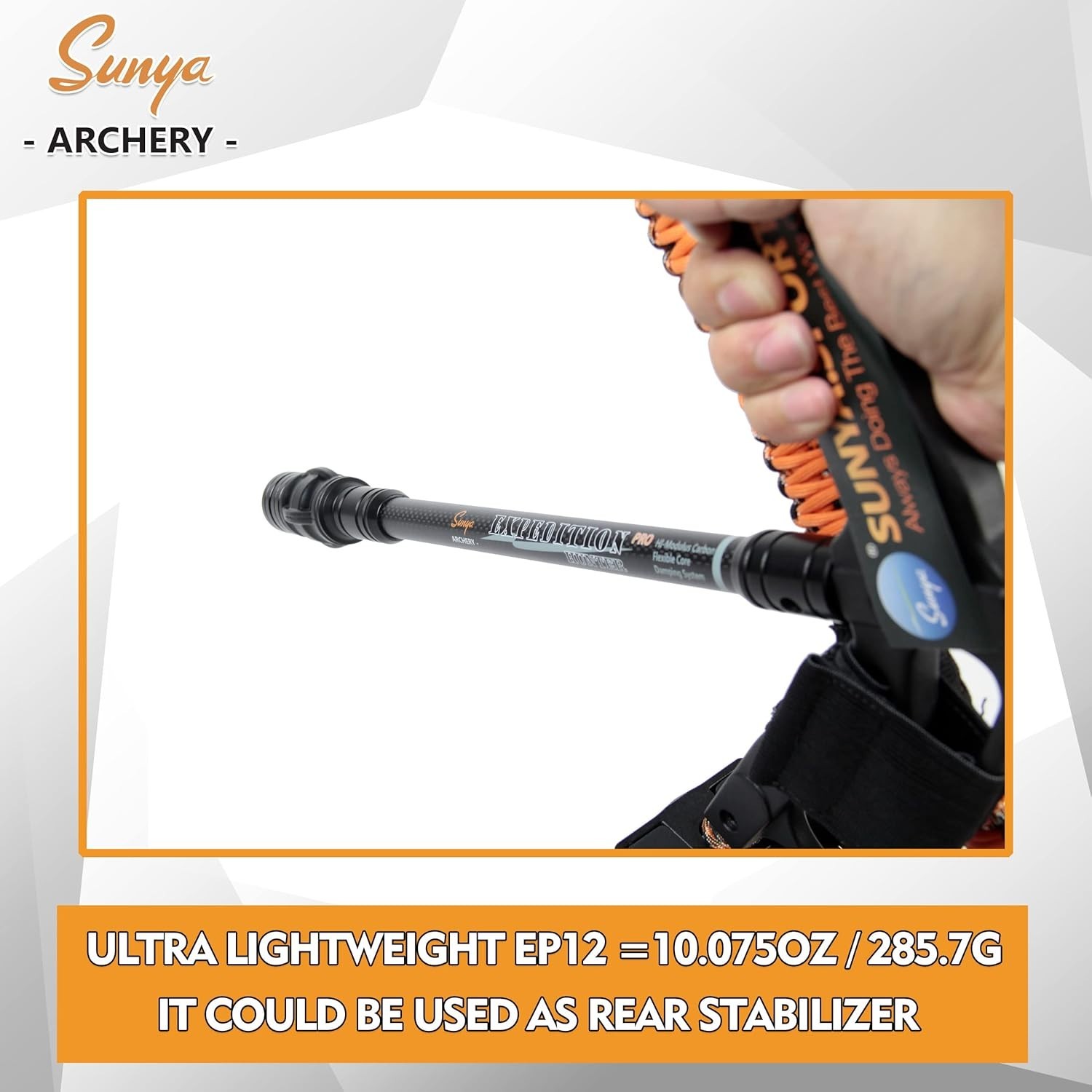 Lightweight 12" Archery Bow Stabilizer for Compound Bow with Adjustable Weights