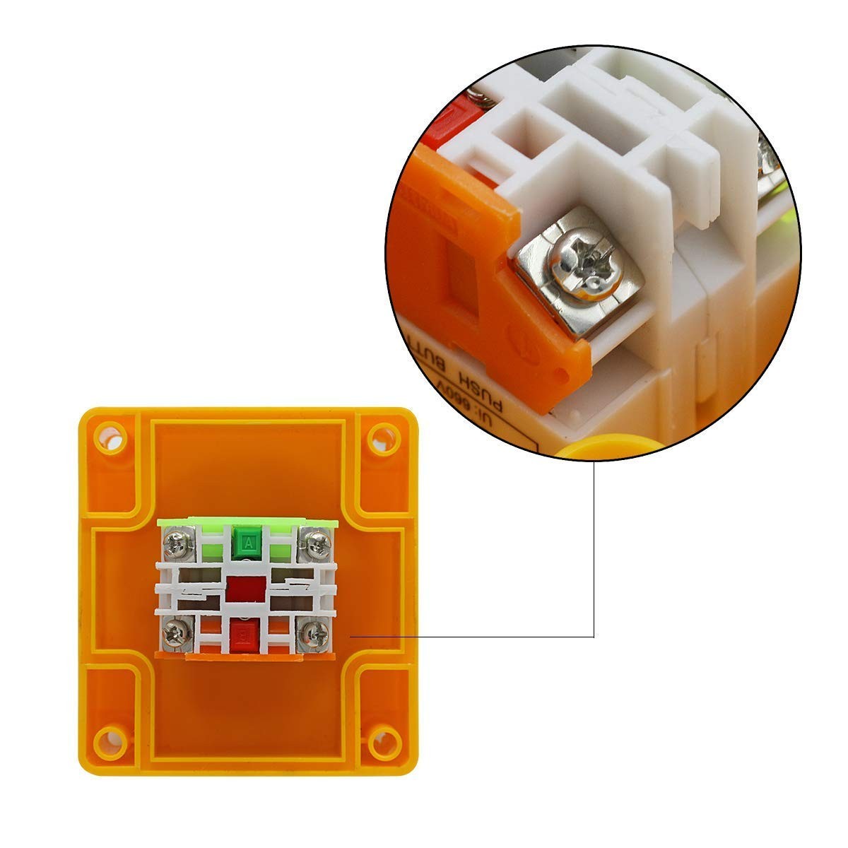 mxuteuk 22mm 2NC Red Mushroom Emergency Stop Push Button Switch Estop AC 660V