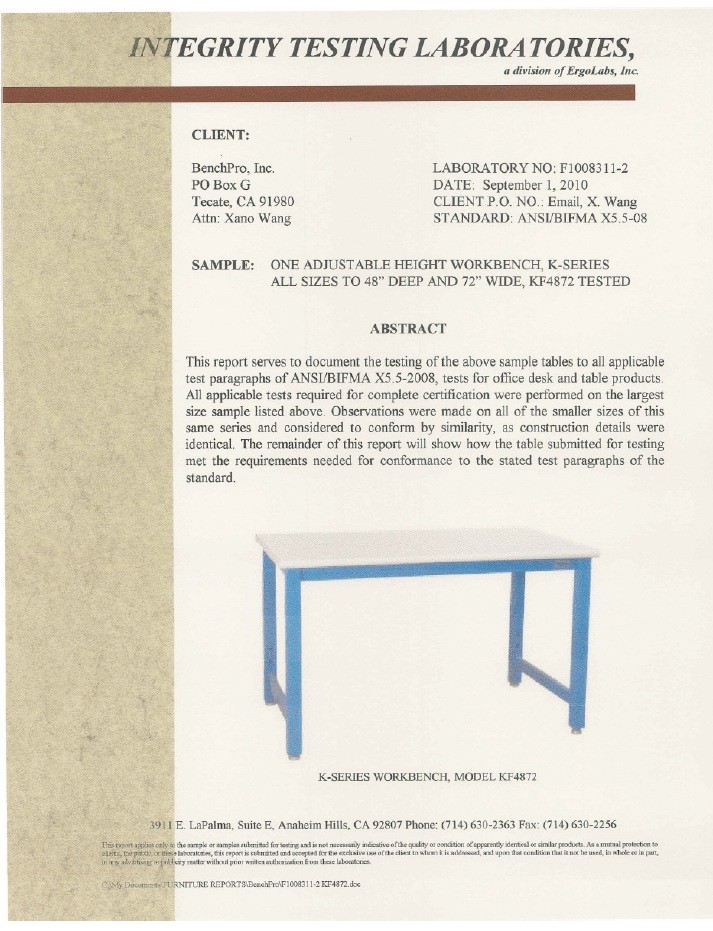 BenchPro K Solid Maple 36"D x 72"W Production Table Industrial Workbenches