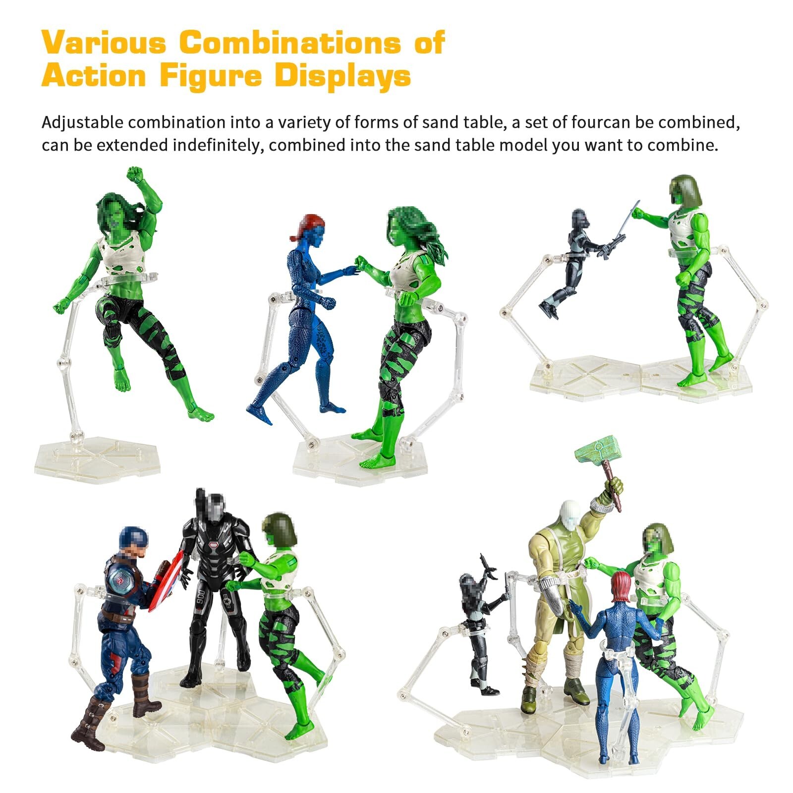DDUNG Action Figure Stand, Versatile and Sturdy Display Holder Base ,for 6-8 ...