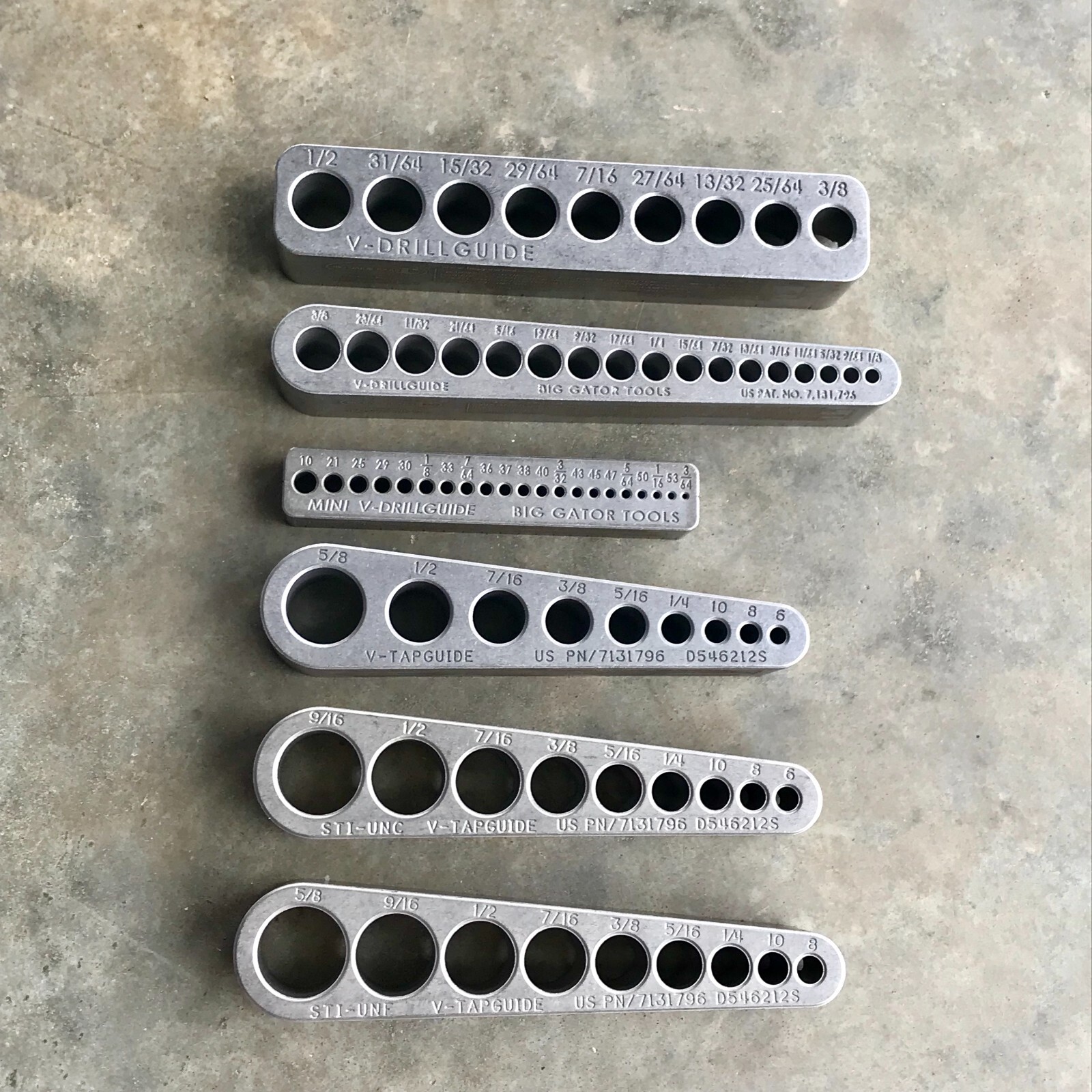 The Complete Standard Set by Big Gator Tools! 4 Drill & 3 Tap Guides, USA Made!