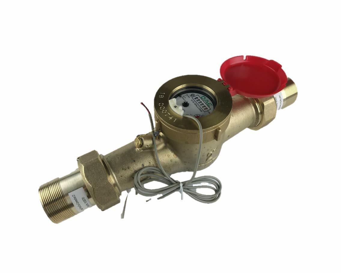 DAE MJ-200R 2" Lead Free Hot Water Meter, PulseOutput+Couplings, Gallons