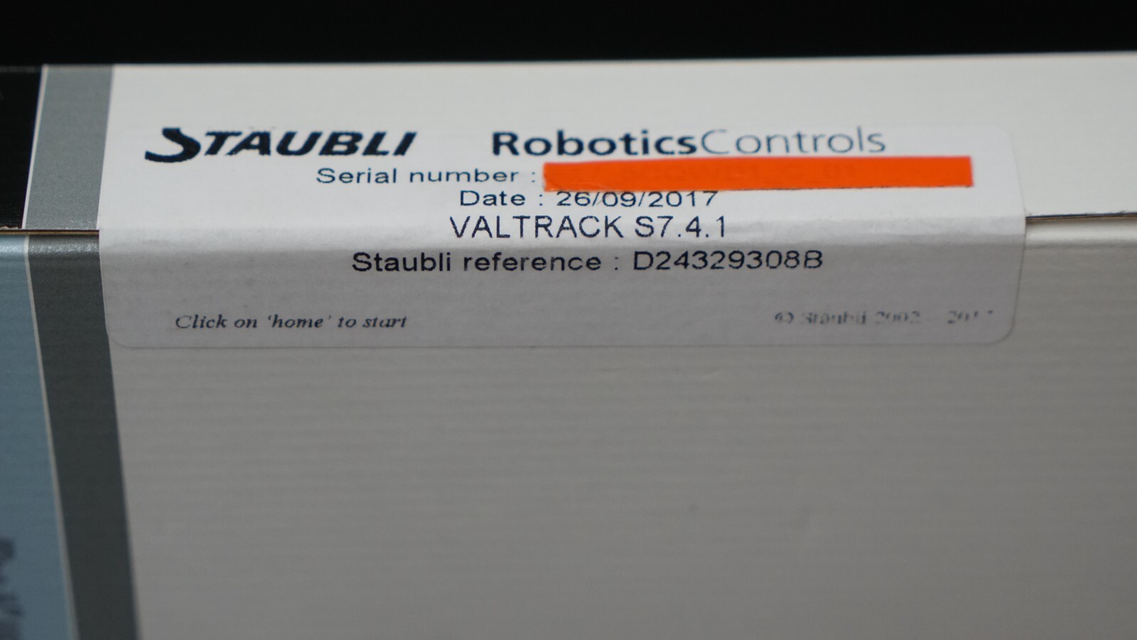 Staubli Robotics VALTRACK S7.4.1 Conveyor Tracking Software D24329308B