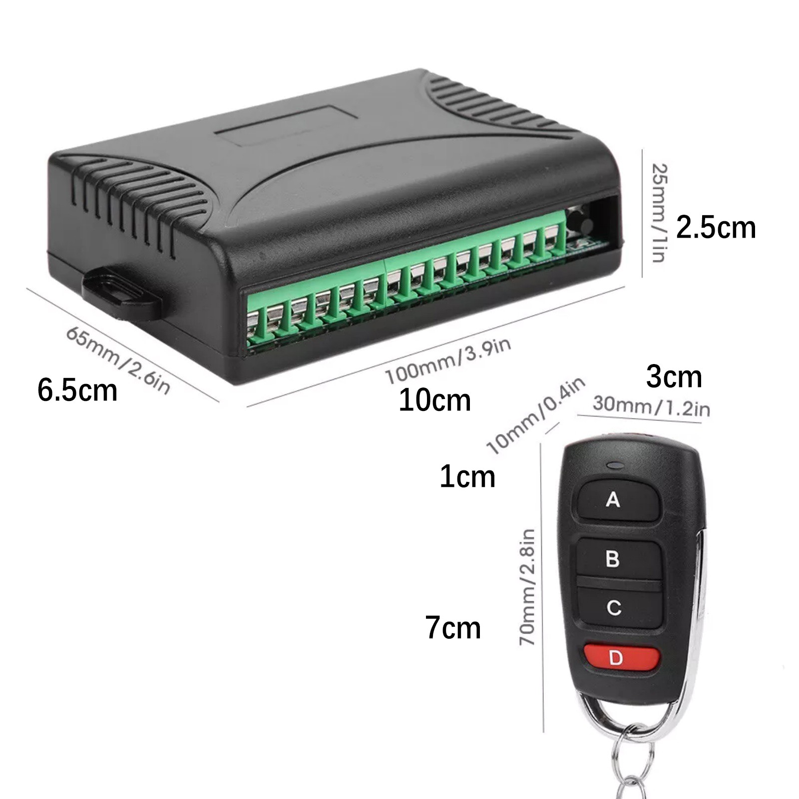 Light Controller Transmitter+Receiver 4 Channel Relay Switch Remote Control