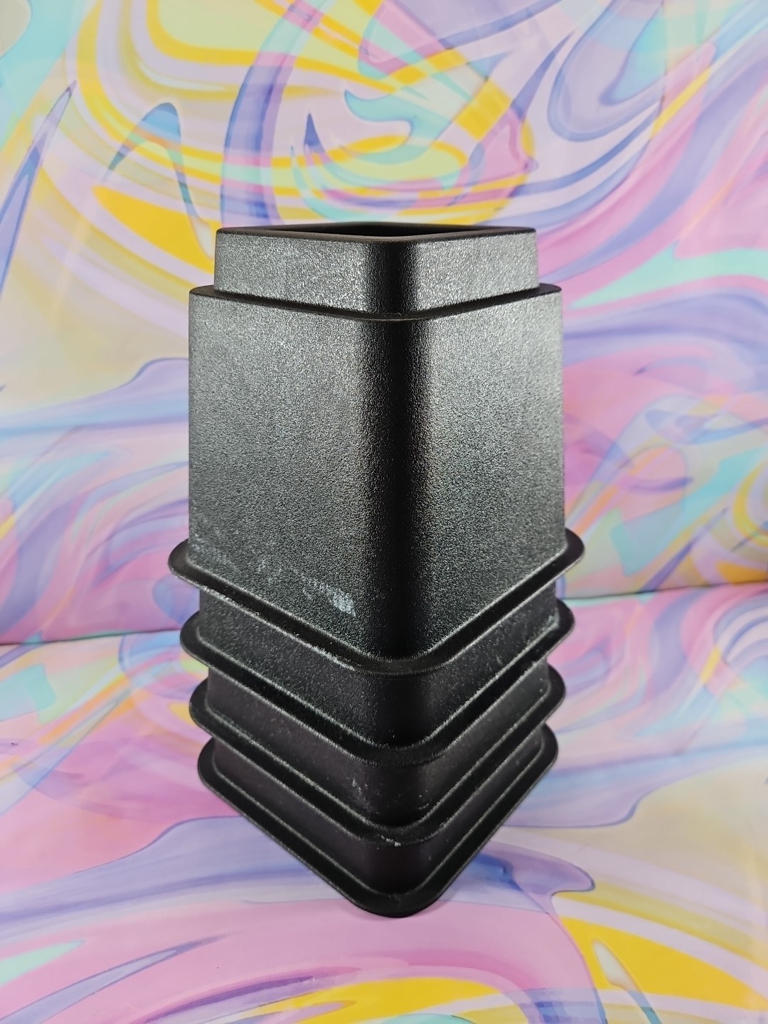 Set of 4 (5.75 Inch) Bed/Furniture Risers, Square, Black 5.75'' H/6.25'' W