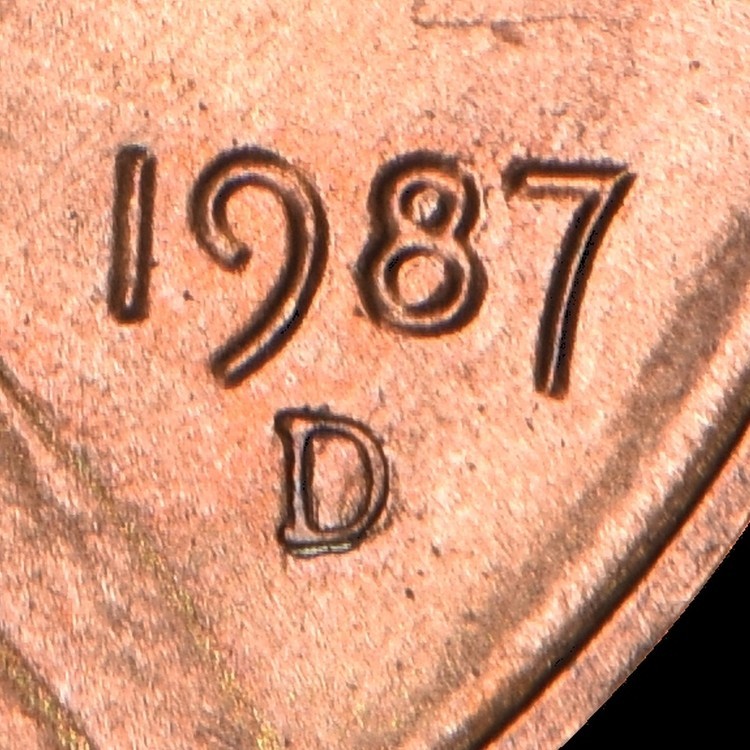 1987-D/D Lincoln Memorial Cent RPM FS-501 BU RED (see photos)
