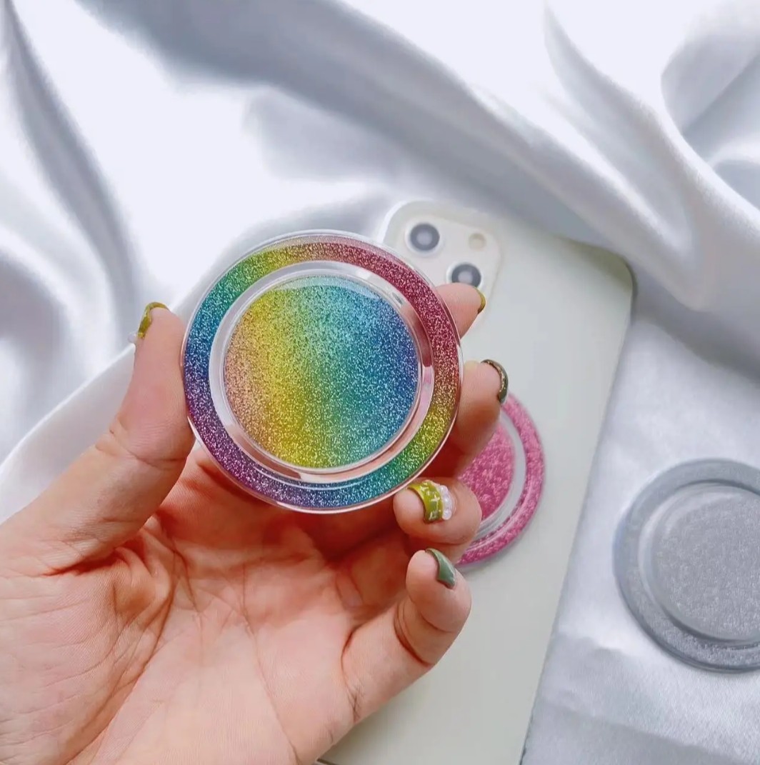 Phone Socket Grip Magnetic Glitter Phone Holder