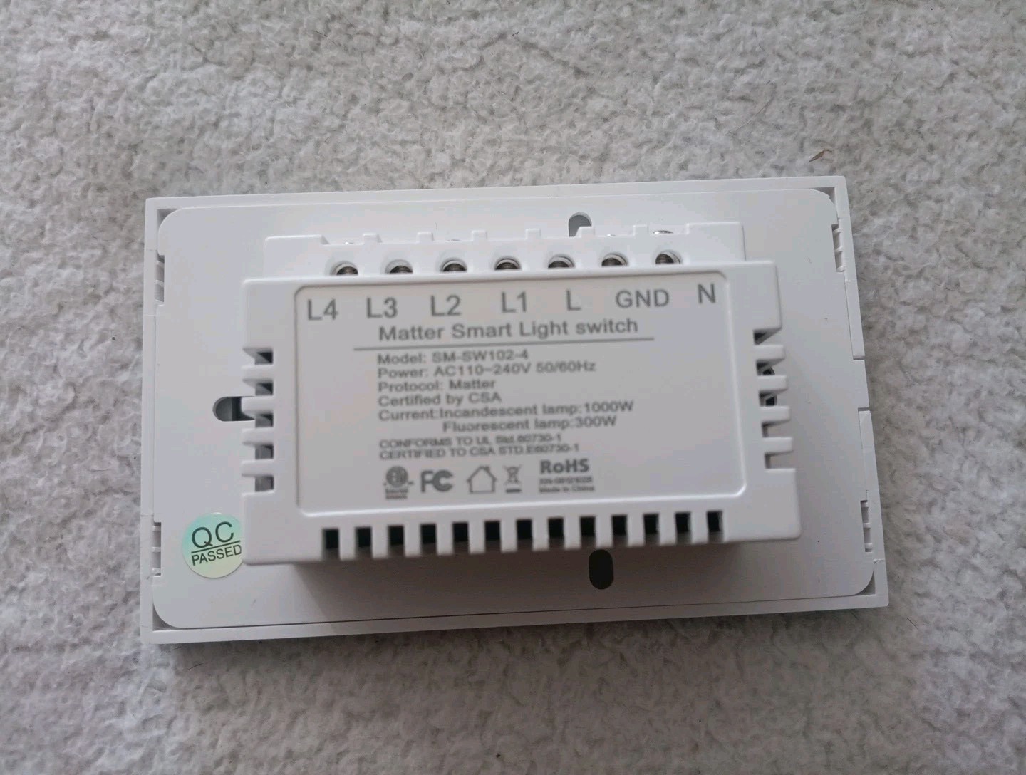 Smart Light Switch Matter Sm-sw102-4
