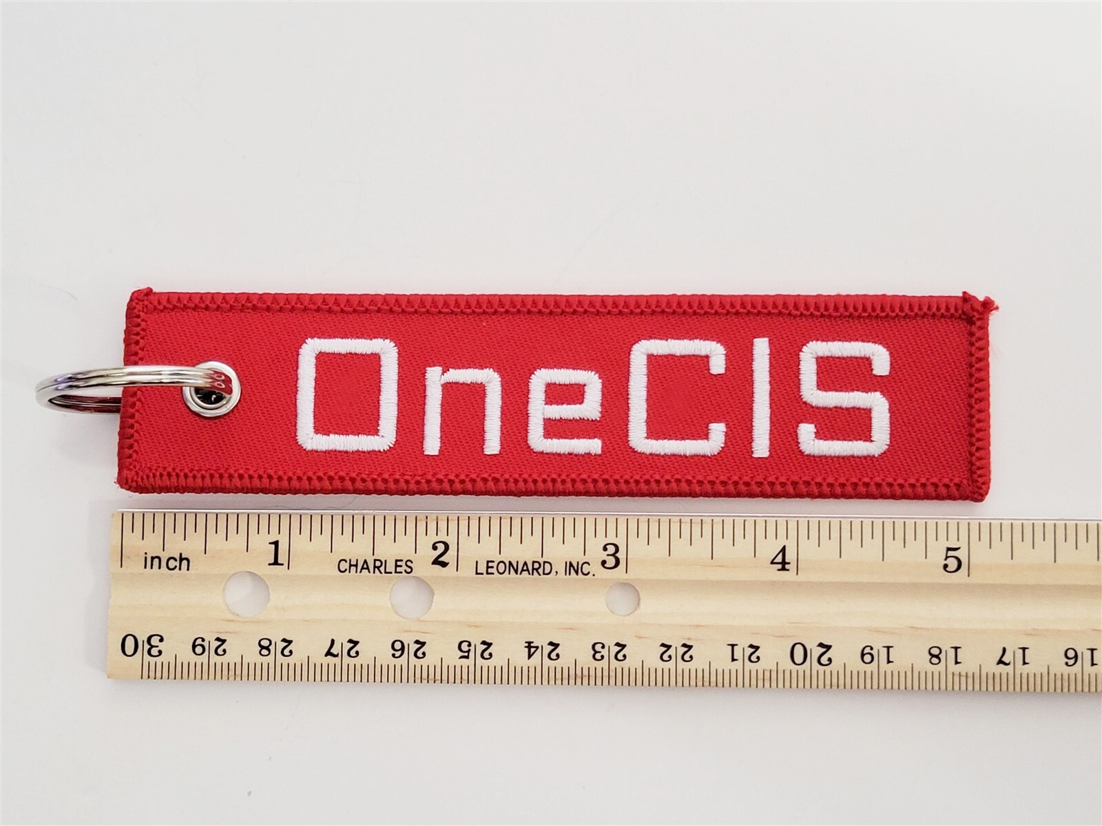 Sysint OneCIS Red Flight Tag Keychain Military