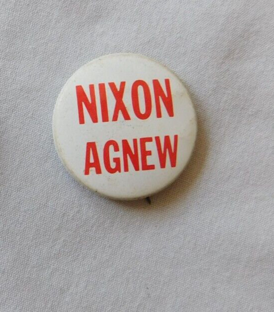 Vintage Political Pin Nixon Agnew 1'' Pin