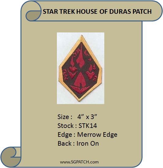 STAR TREK KLINGON HOUSE OF DURAS PATCH - STK14