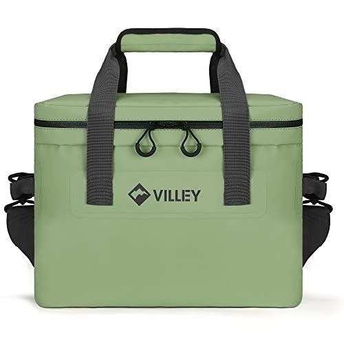 VILLEY 20L Insulated Soft Cooler Green Bag with Removable Shoulder Strap NEW