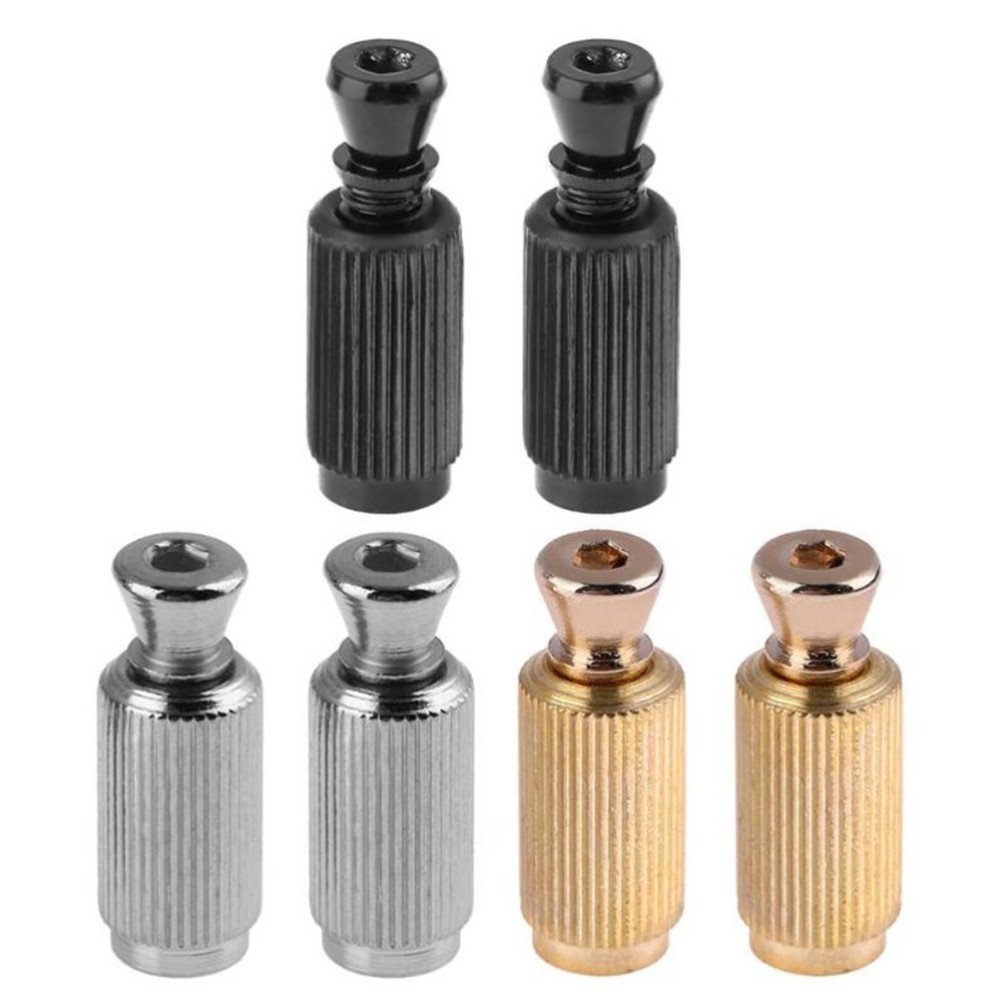 2X Stud Bolts For The Tremolo for bridge Units Metal Black Brand New Chrome