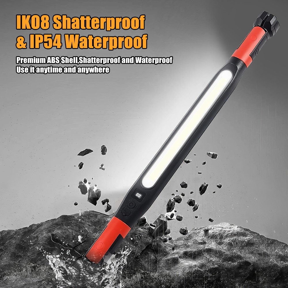 Under Hood Work Light Bar 3000LM LED Magnetic Light Bar with Hooks Rechargeable