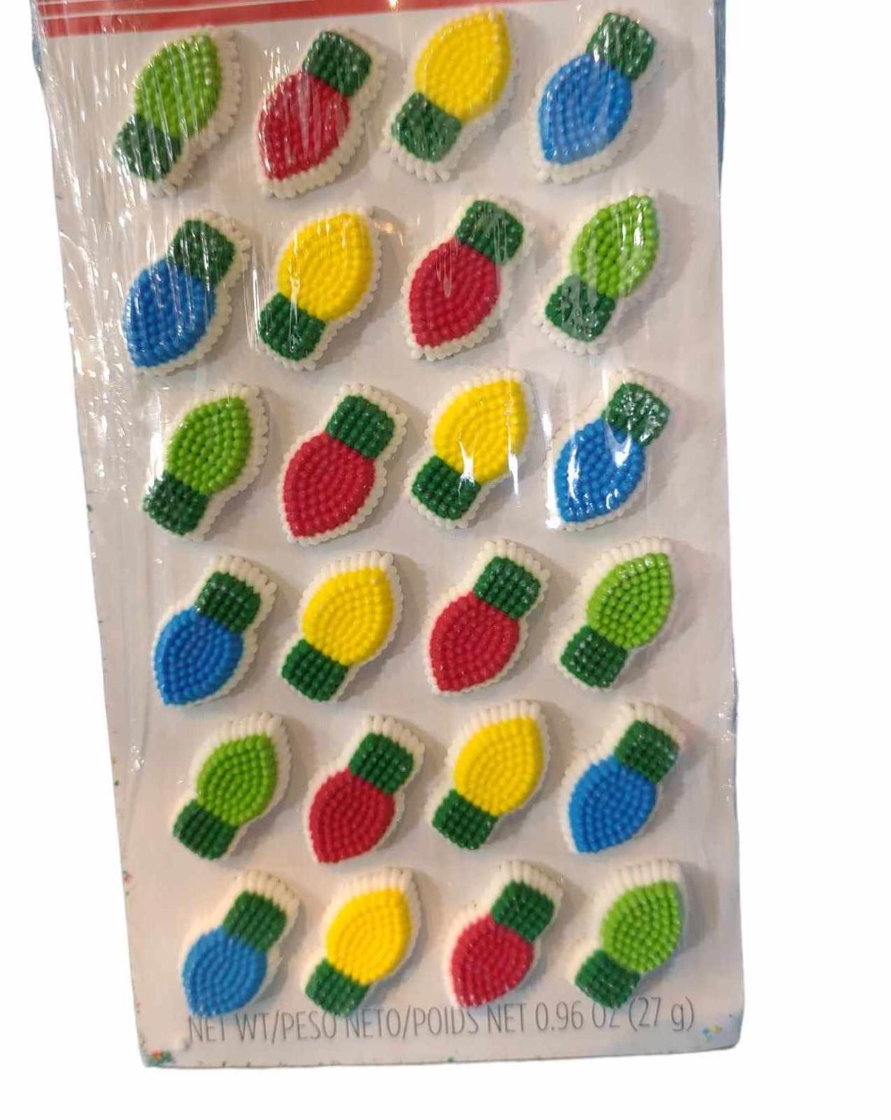 Holiday Decorations for cookies, cupcakes. Lightbulbs & Candy Canes 2 Pack