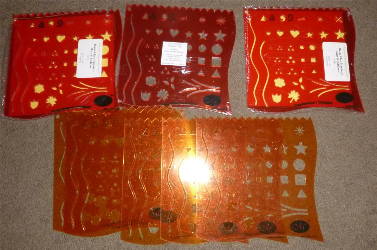 Lot of 24 Creative Memories  7" X 7” Mats & Ribbons Templates Orange NEW stars