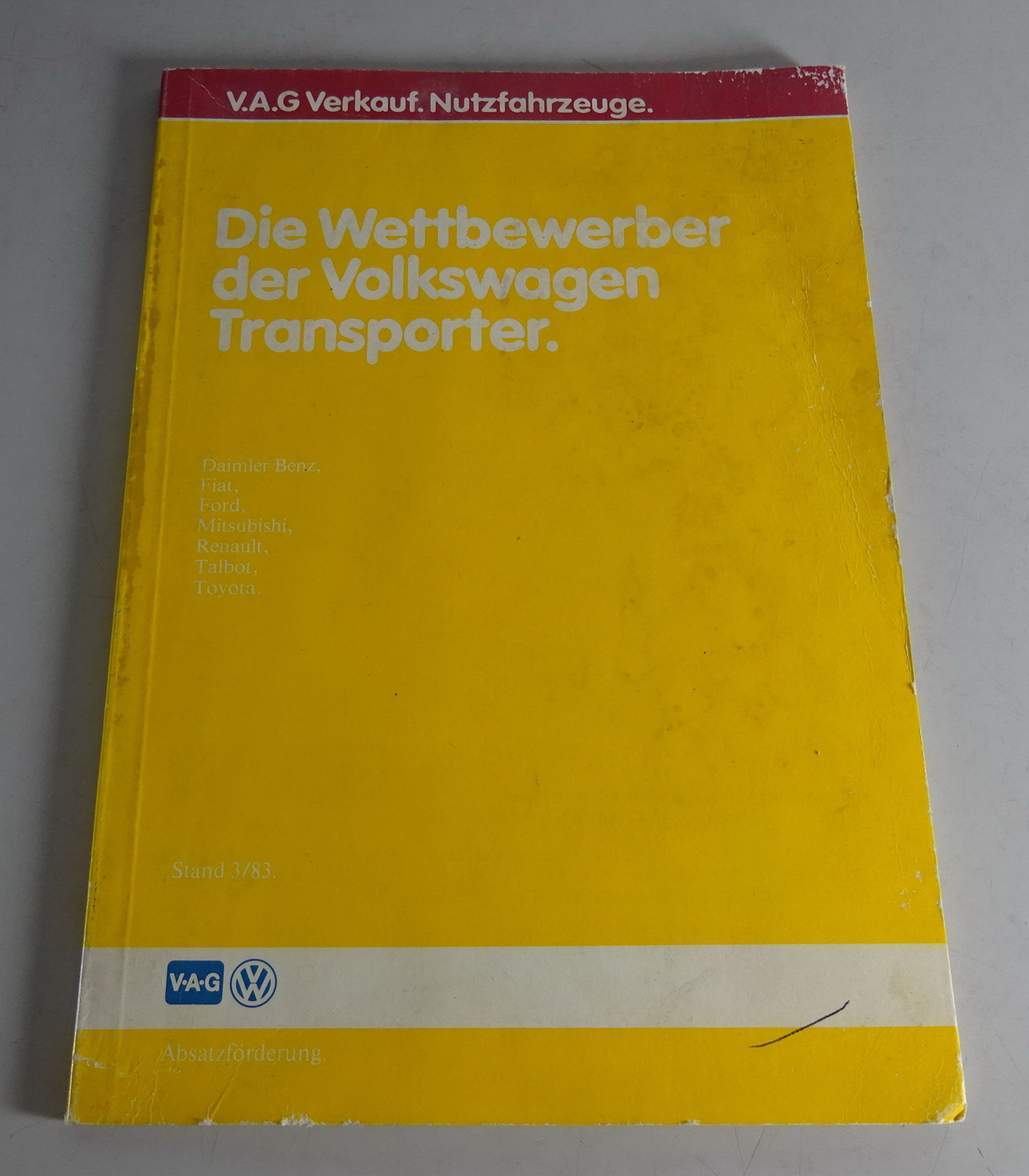 Wettbewerbervergleich To VW Bus T3 To Mercedes, Ford, Fiat, Toyota Stand 3/1983