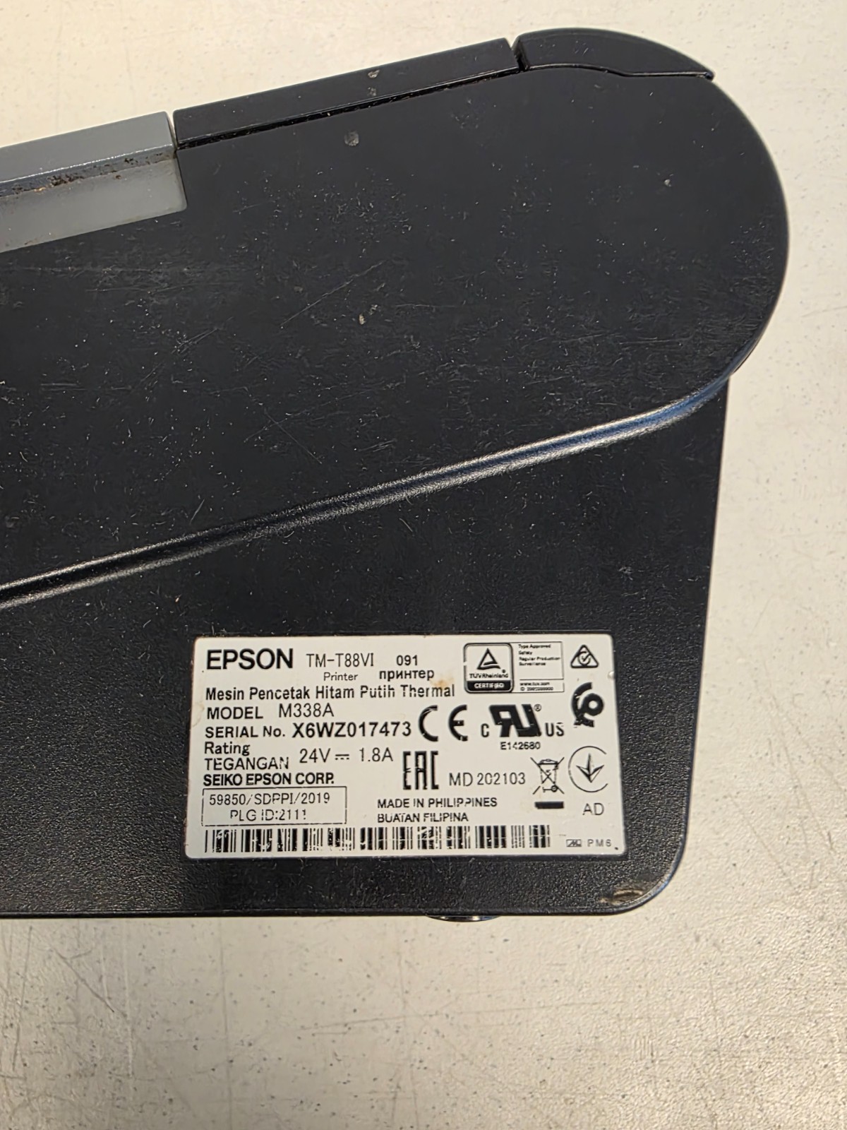 Epson TM-T88VI POS USB Thermal Printer M338A (Printer Only) UNTESTED/AS IS #10