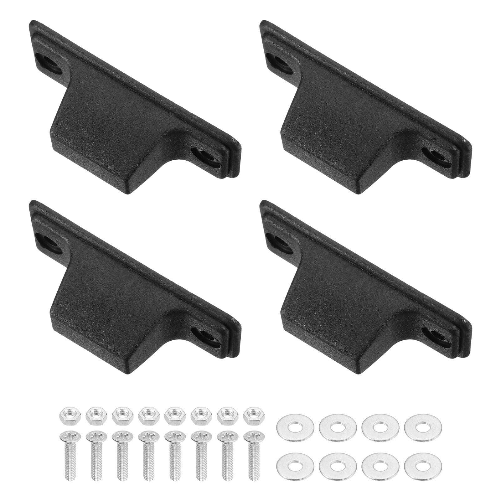 uxcell 4Pcs Luggage Replacement Pads, Plastic Stand 86x35x30mm, Black