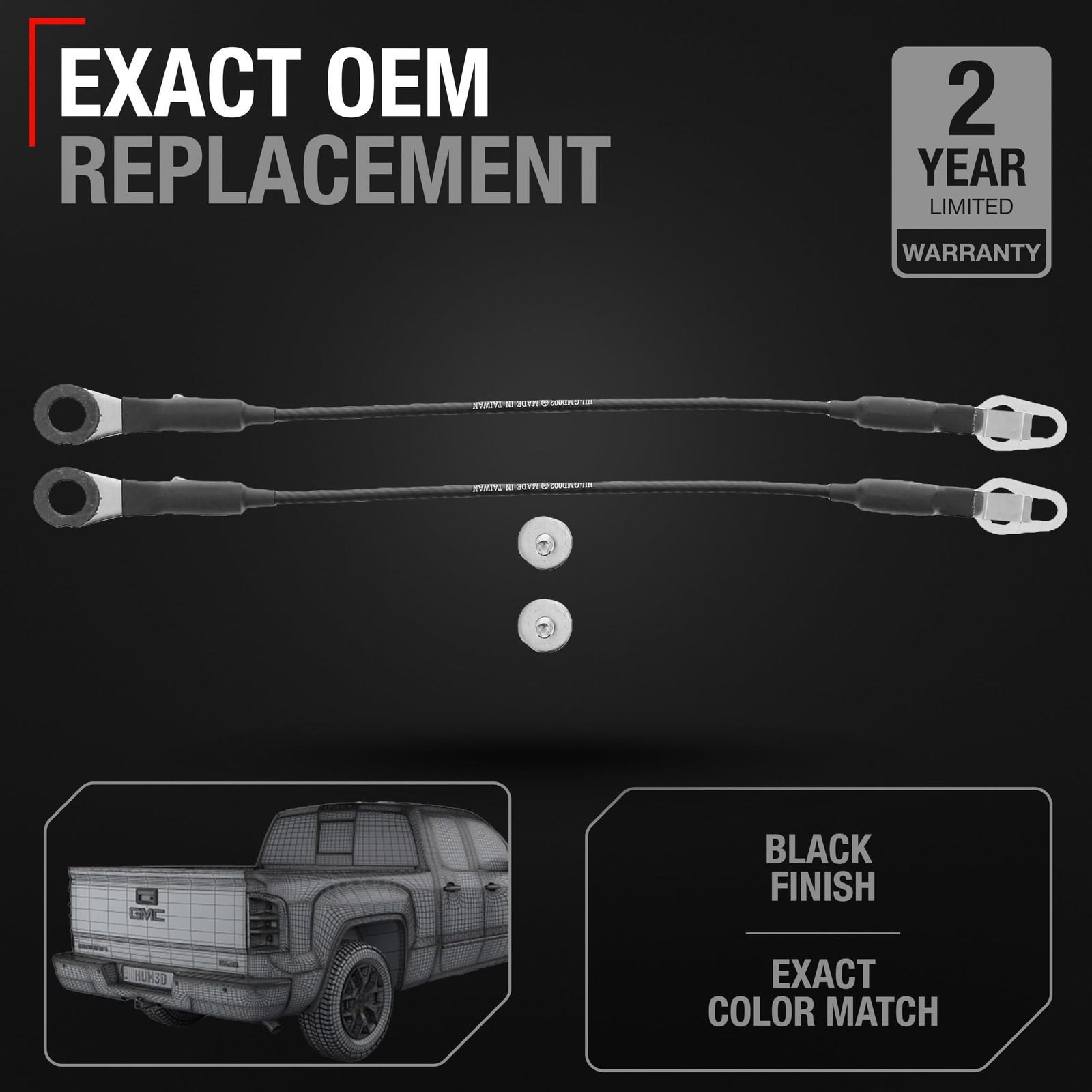 Tailgate Cable Replacement Set,, Rear Left & Right Side - Compatible with 200...