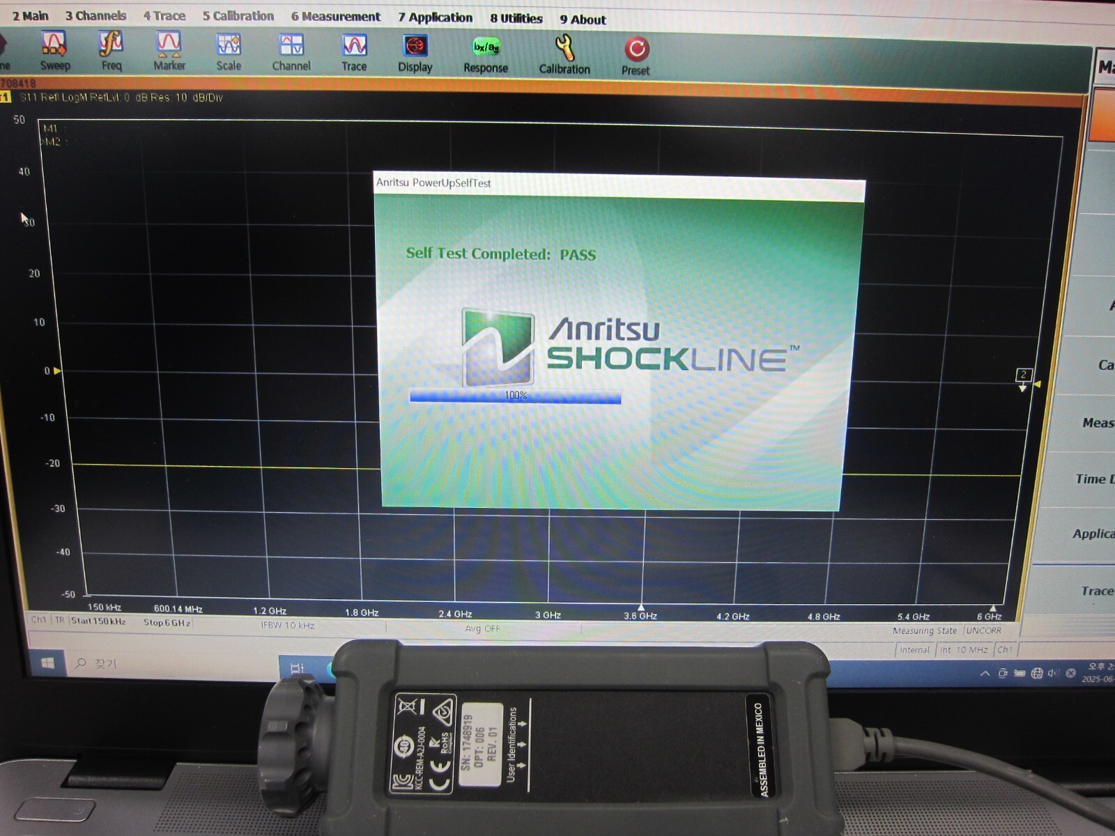 Anritsu 1-PORT USB ShockLine Network Analyzer MS46121B,Opt006, 6GHz, 1748919