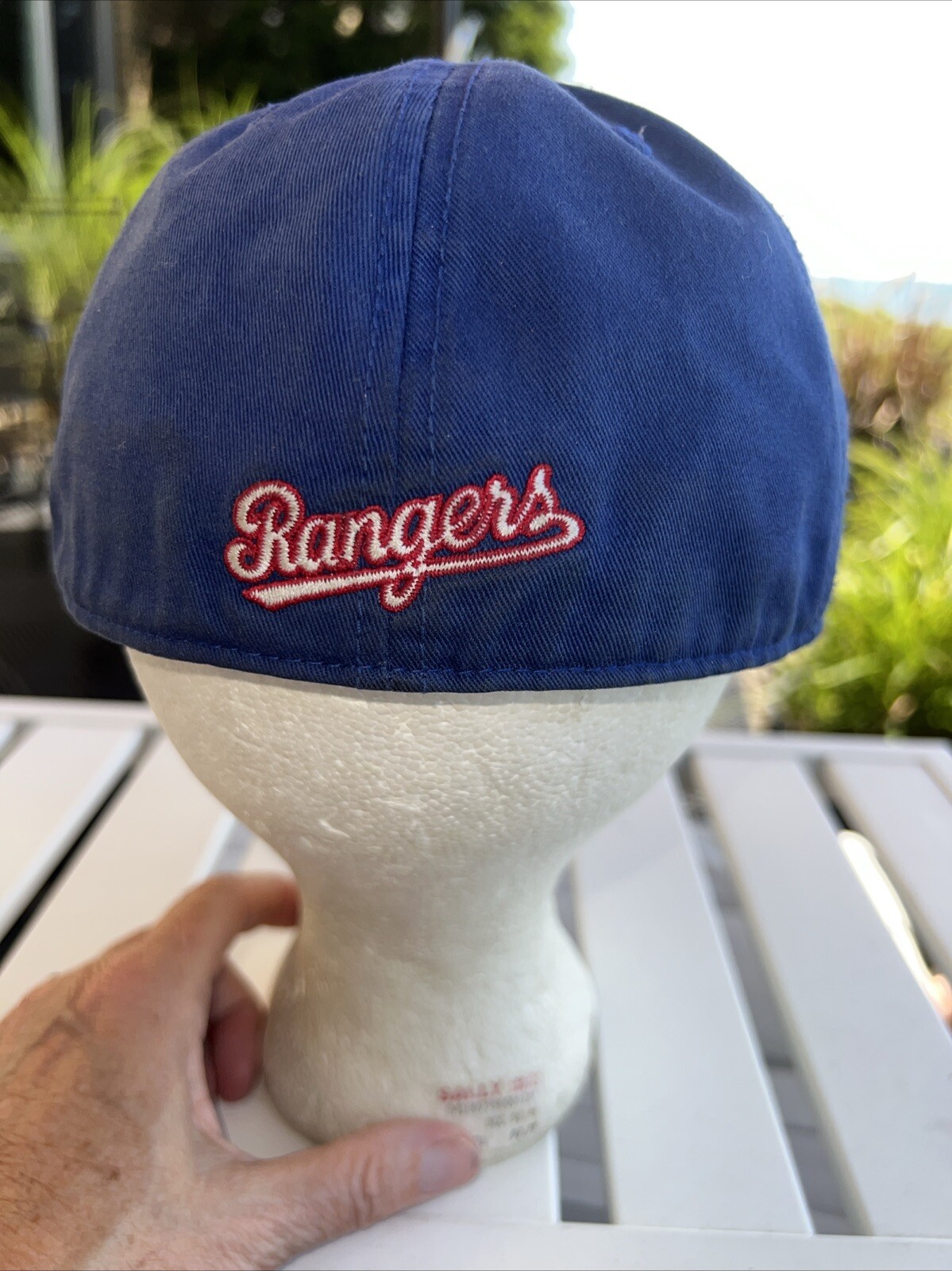 Texas T on Front Rangers on Back Royal Blue Hat Cap Size Large 47 Brand Worn