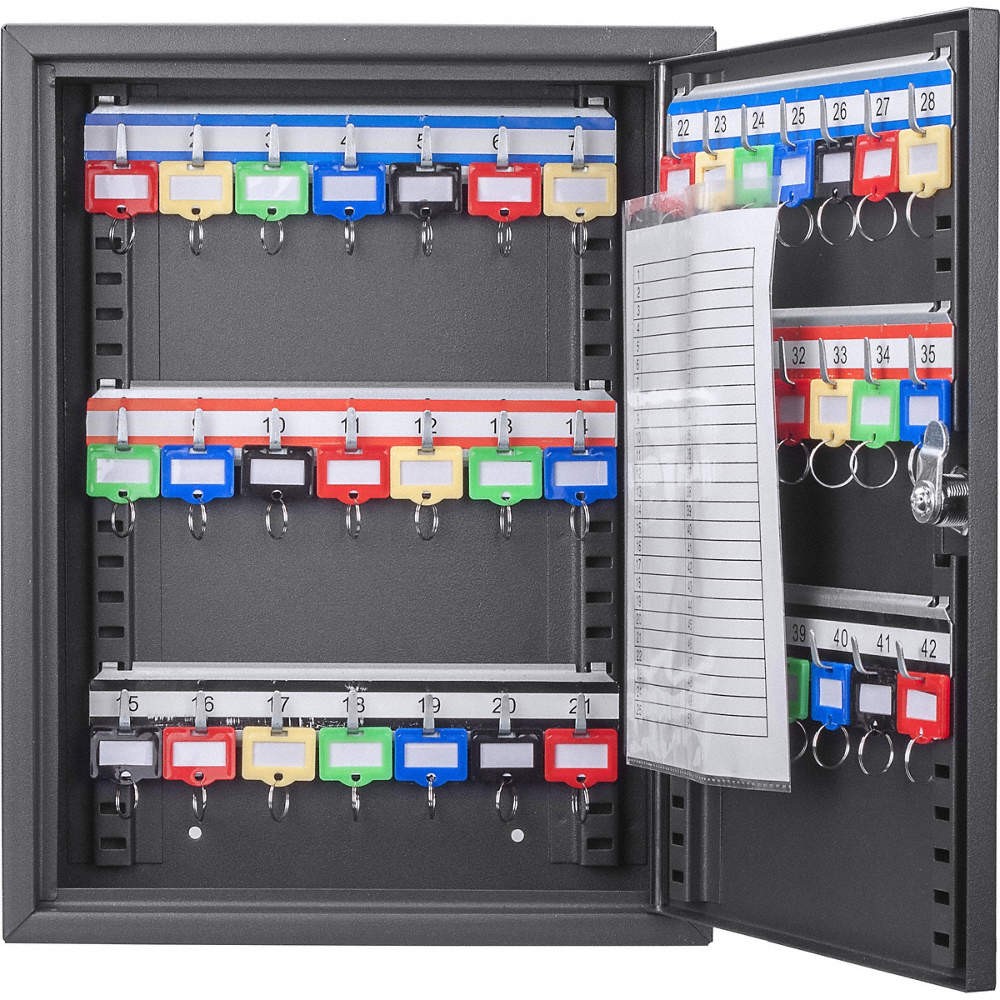 BARSKA CB13232 Key Box,42 Keys,Single Key,Steel,Wall 484P03
