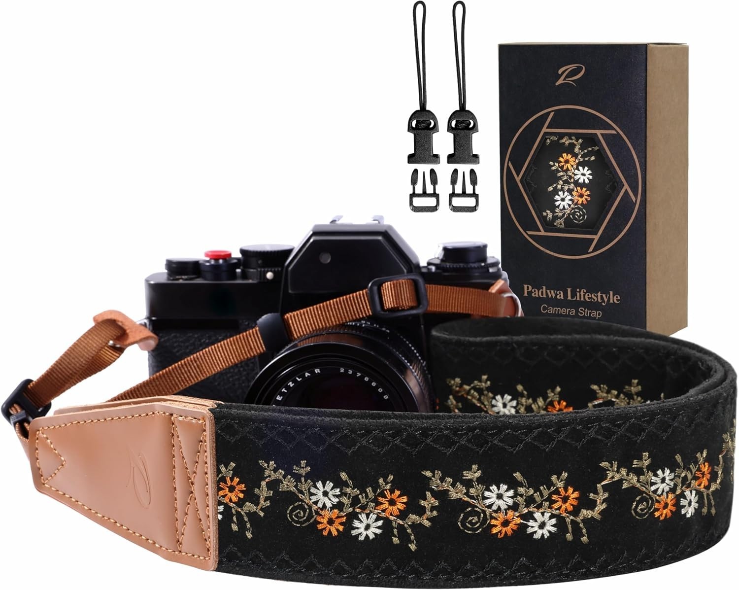 Sturdy Floral Camera Strap with Adjustable Length - Perfect for Photographers
